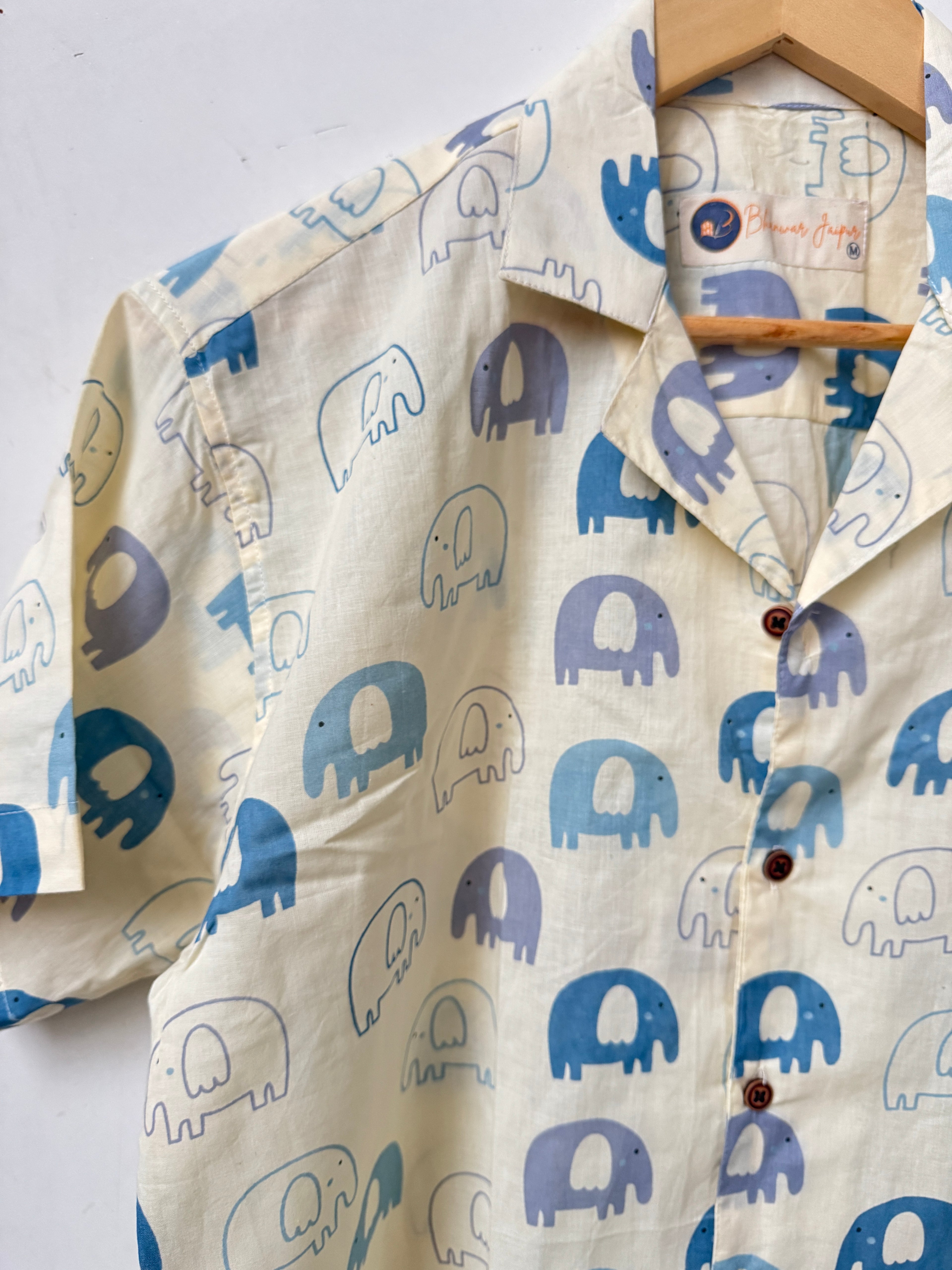 Sky Parade – Resort Cuban Collar Shirt | Handblock Cotton Printed Shirts