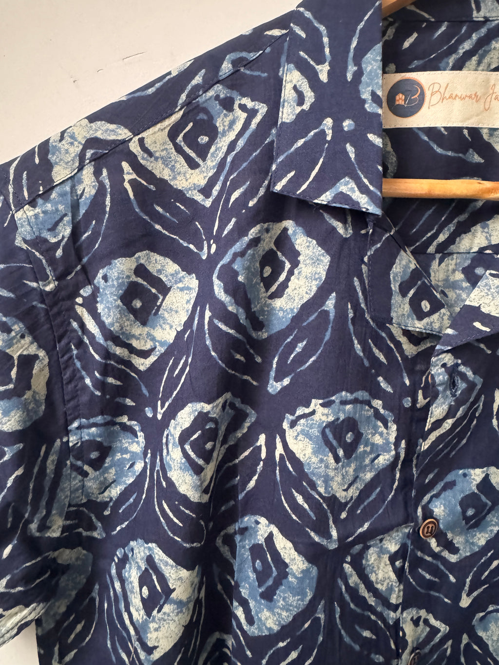 Blue Dusk – Resort Cuban Collar Shirt | Handblock Cotton Printed Shirts