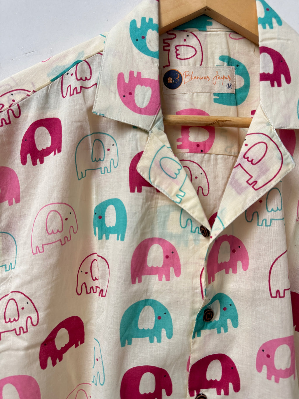 Jaipur Jumbos – Resort Cuban Collar Shirt | Handblock Cotton Printed Shirts
