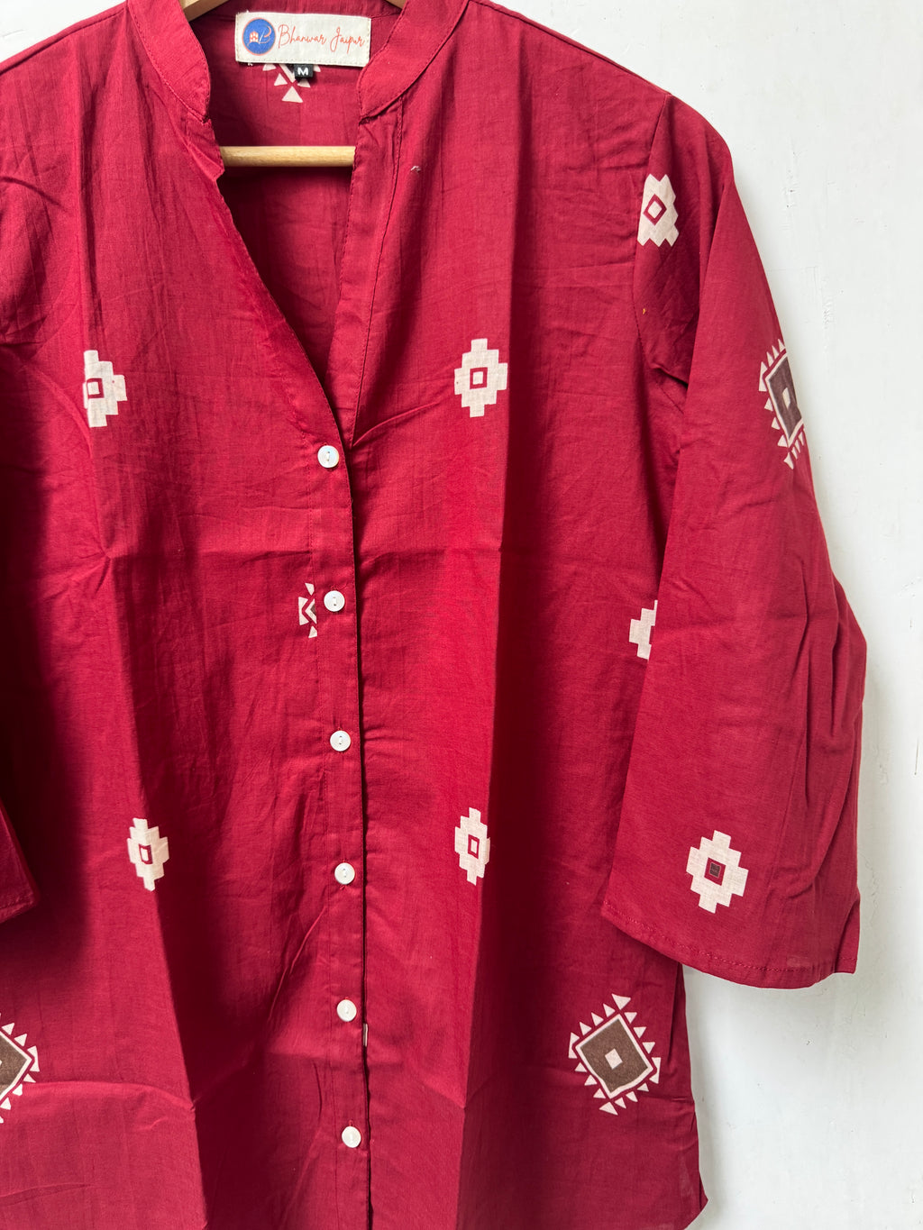 Rangrez Maroon | Women's Pure Cotton Printed Kurta Shirts | Comfort Fit