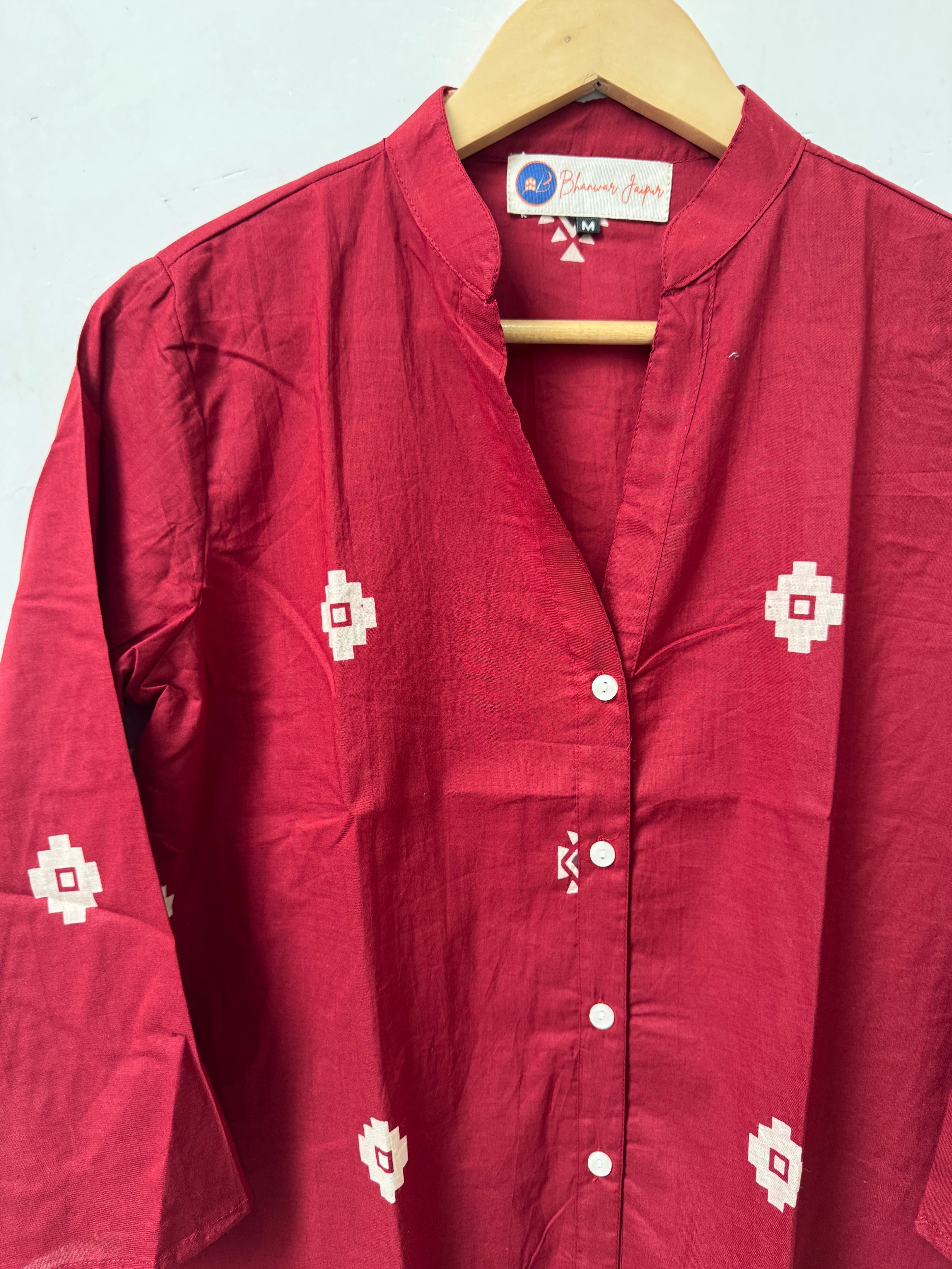 Rangrez Maroon | Women's Pure Cotton Printed Kurta Shirts | Comfort Fit