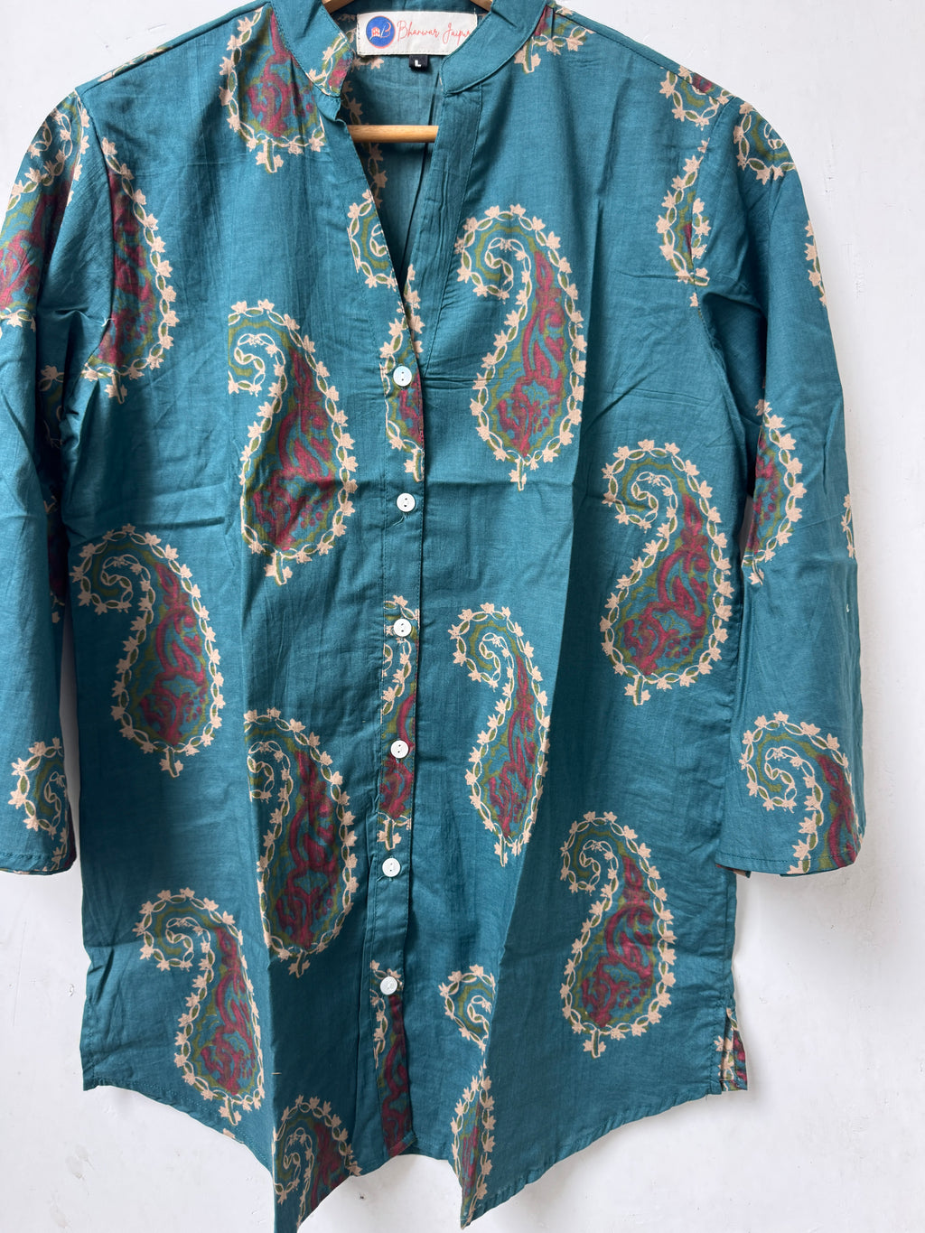 Aurelia Paisley Kurta Shirt | Women's Pure Cotton Printed | Comfort Fit