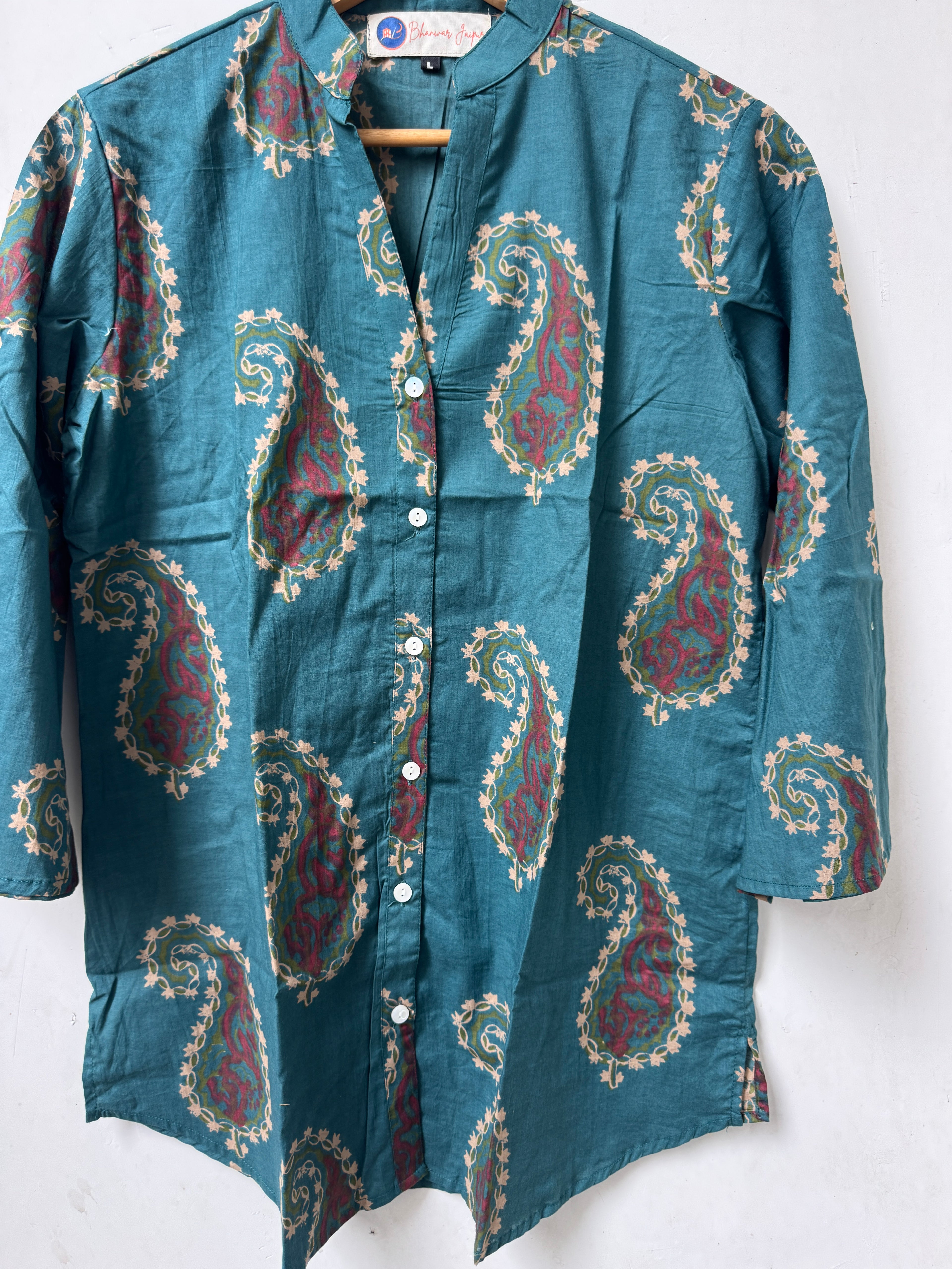 Aurelia Paisley Kurta Shirt | Women's Pure Cotton Printed | Comfort Fit