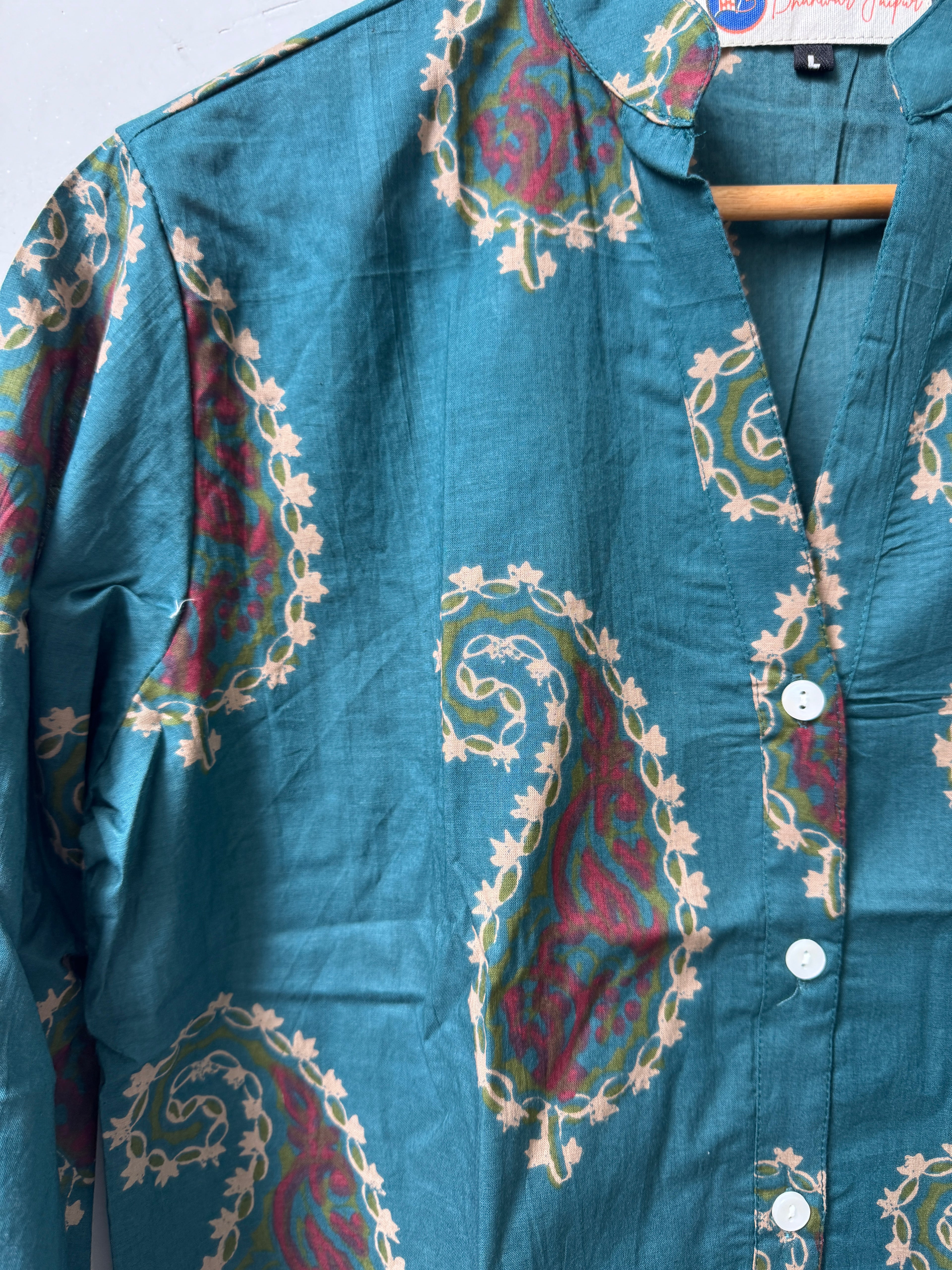 Aurelia Paisley Kurta Shirt | Women's Pure Cotton Printed | Comfort Fit