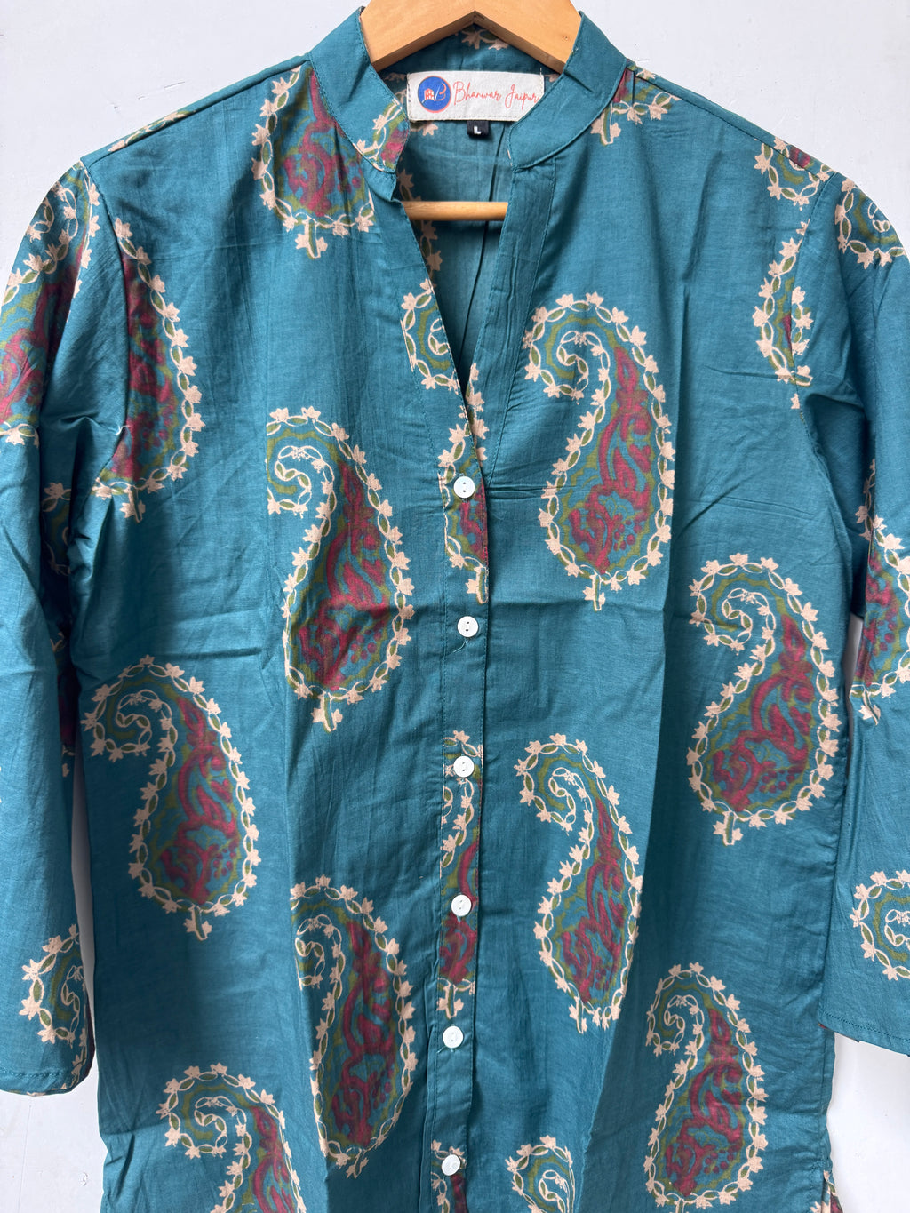 Aurelia Paisley Kurta Shirt | Women's Pure Cotton Printed | Comfort Fit