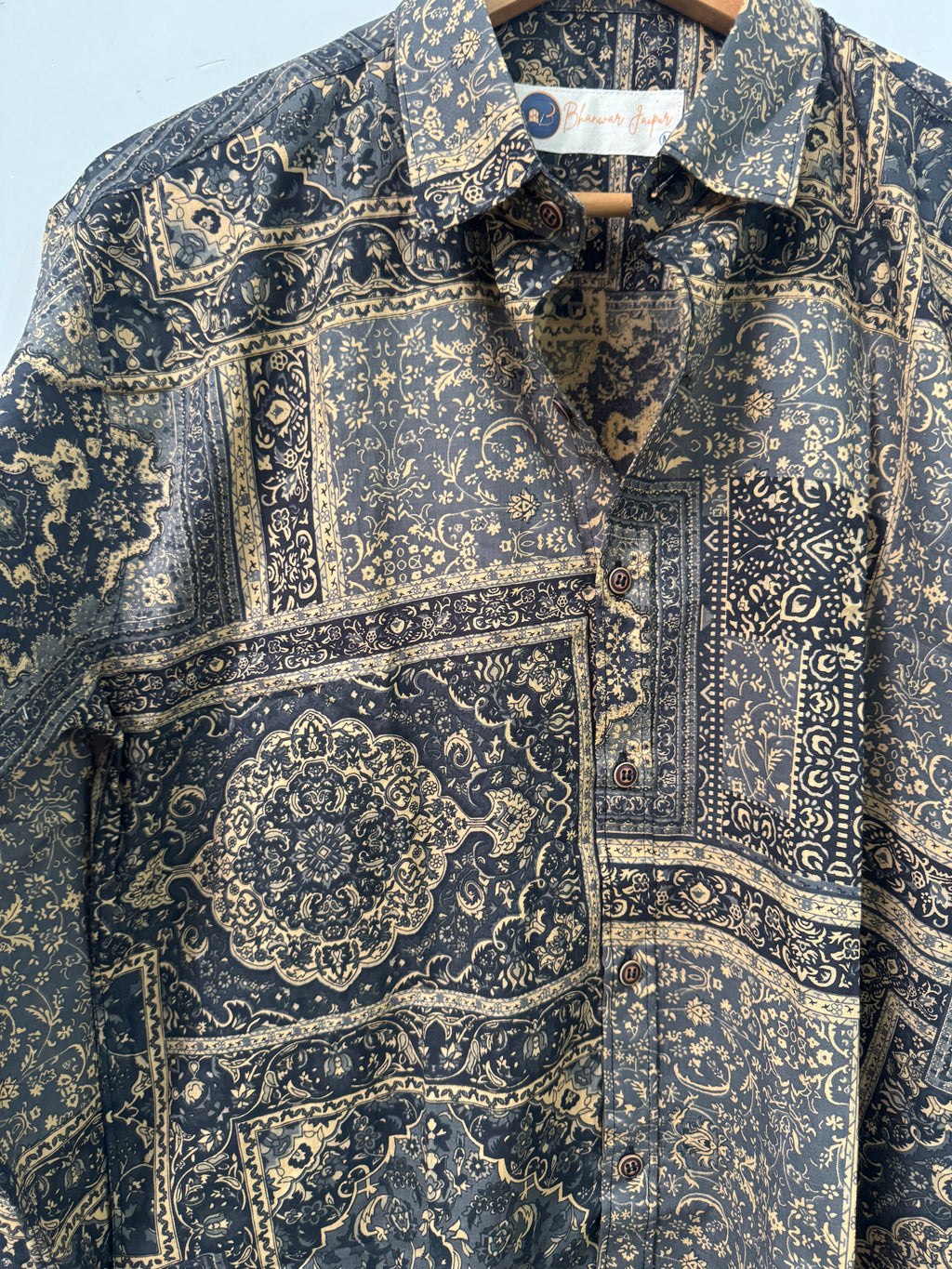 Nawab Heritage | Pure Cotton Printed Shirts | Mandrian Collar