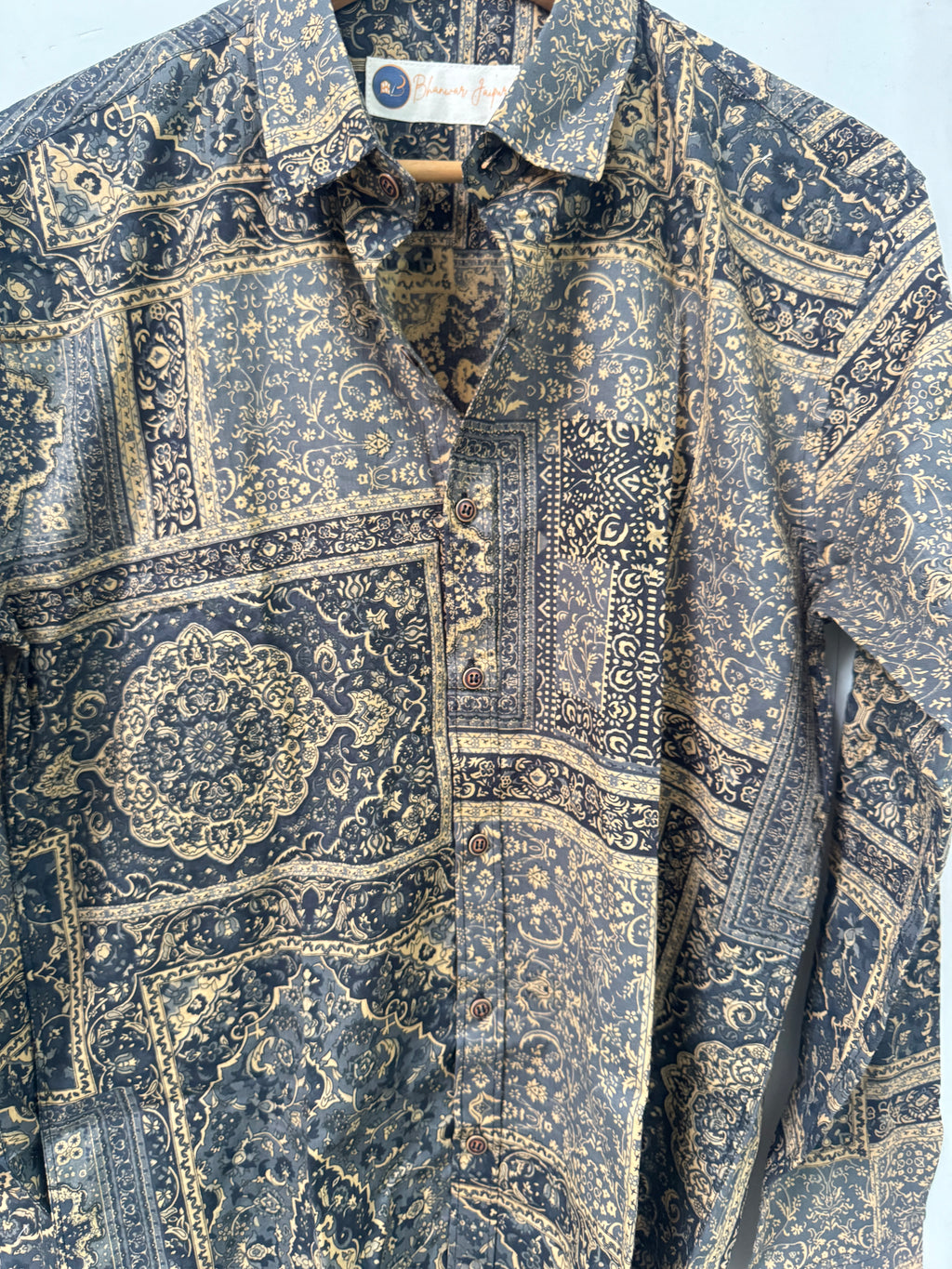 Nawab Heritage | Pure Cotton Printed Shirts | Mandrian Collar