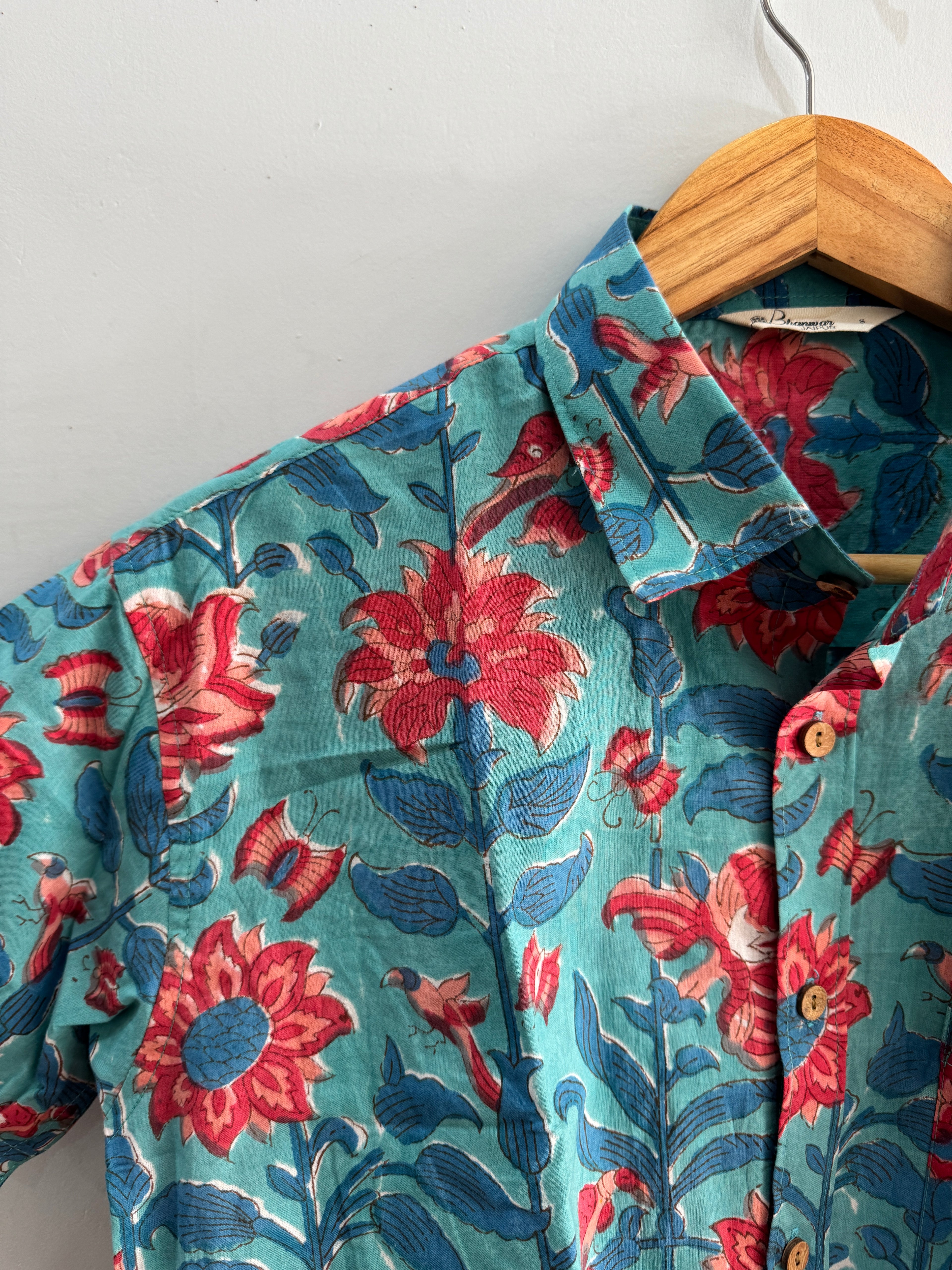 Coral | Hand block Printed Shirts