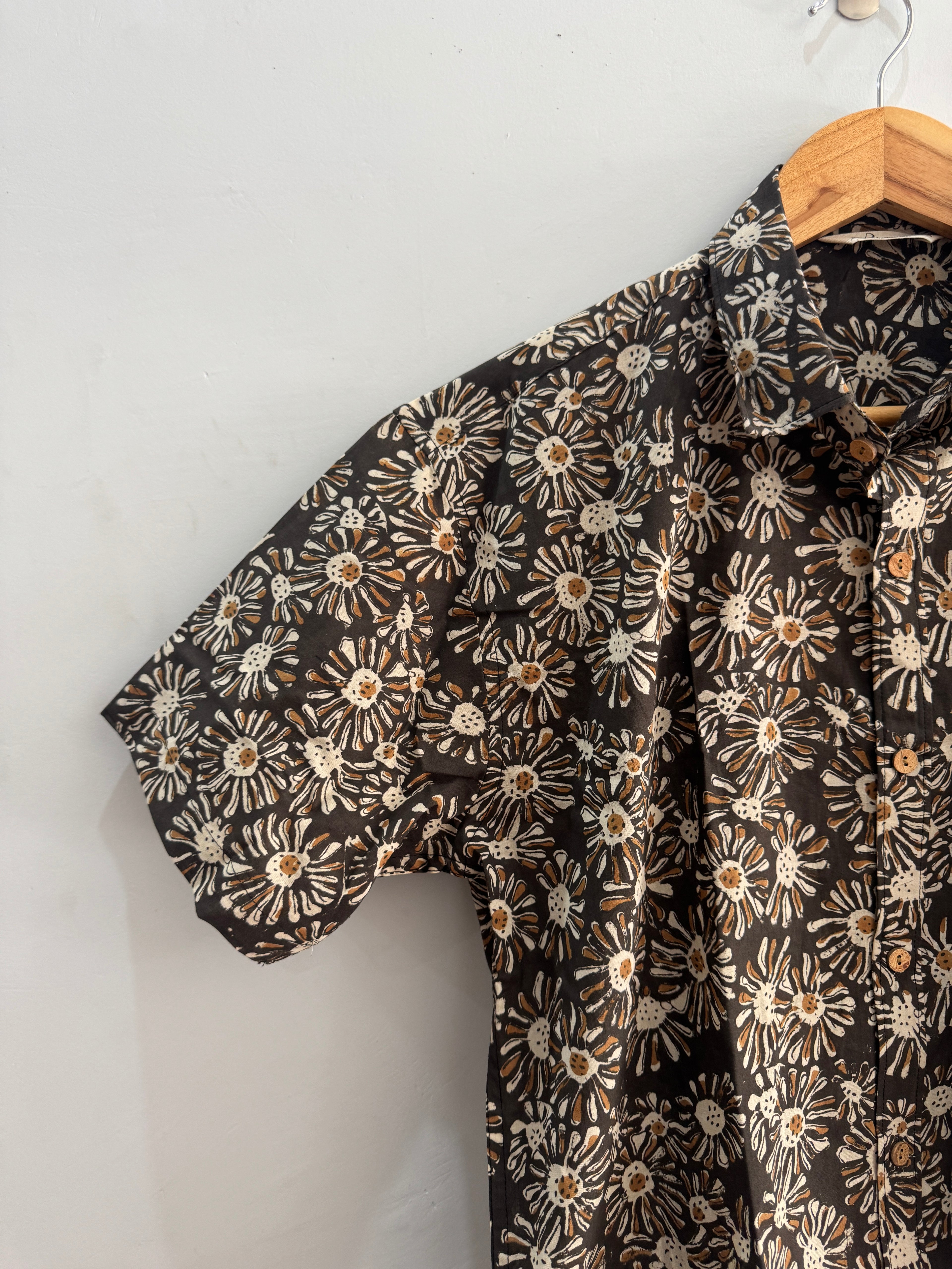 Sun Flower | Hand block Cotton Printed Shirt