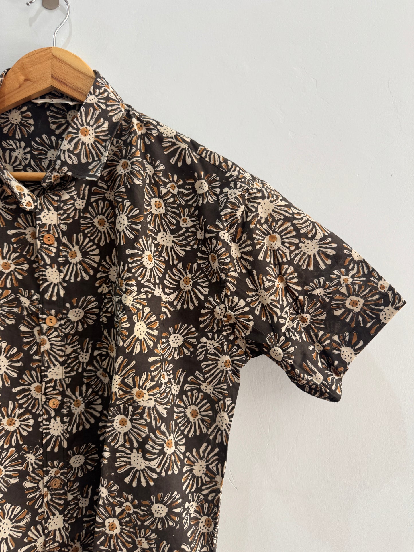 Sun Flower | Hand block Cotton Printed Shirt