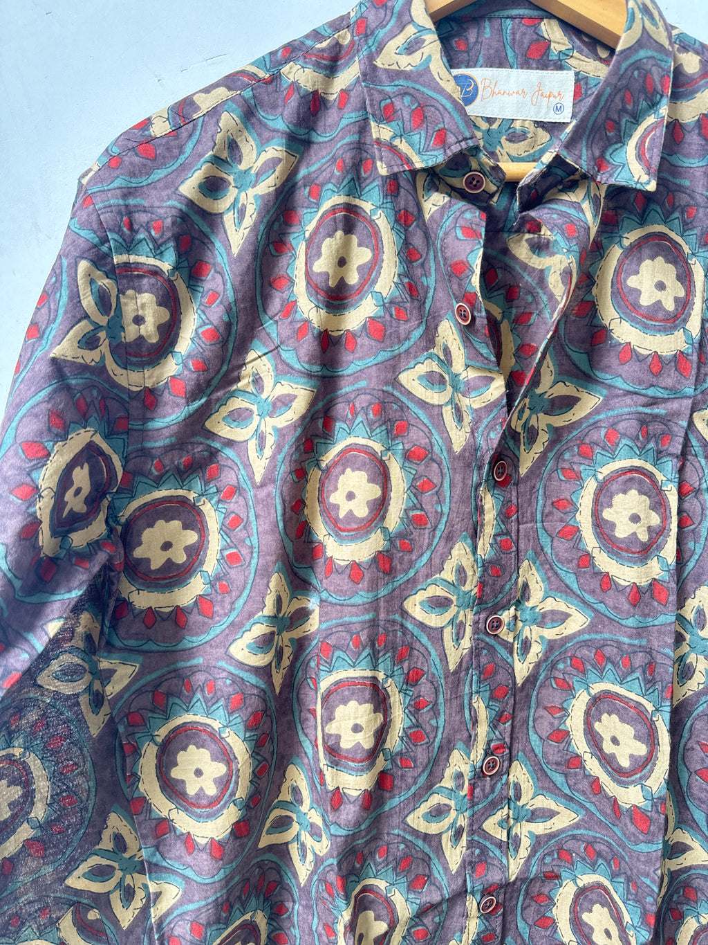 Indigo Medallion | Ajrakh Handblocked |  Bagru Premium Cotton Shirts