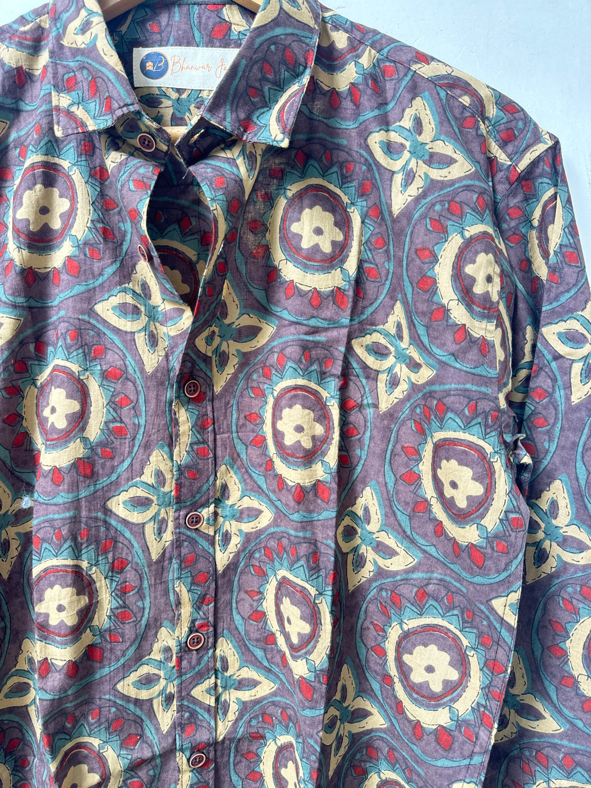 Indigo Medallion | Ajrakh Handblocked |  Bagru Premium Cotton Shirts