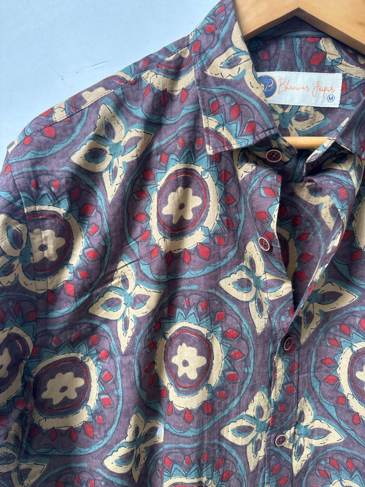 Indigo Medallion | Ajrakh Handblocked |  Bagru Premium Cotton Shirts