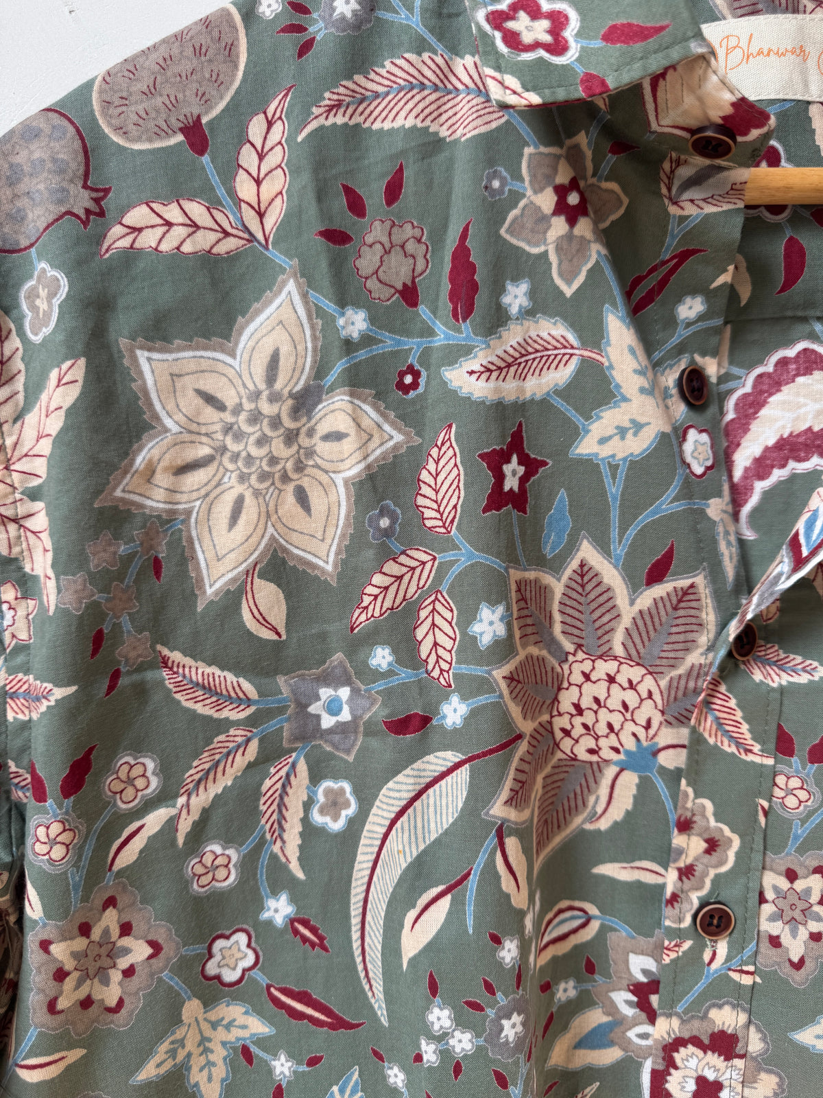Olive Botanica Premium Shirt | Pure Cotton Printed Shirts