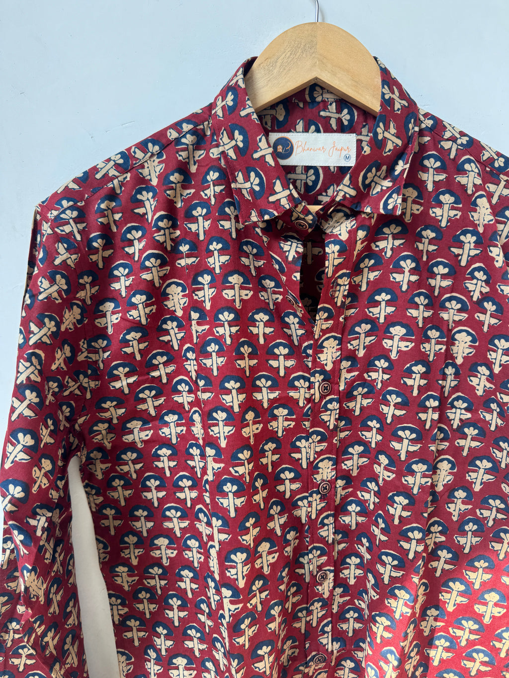 Crimson Marron Shirt | Pure Cotton Printed Shirts