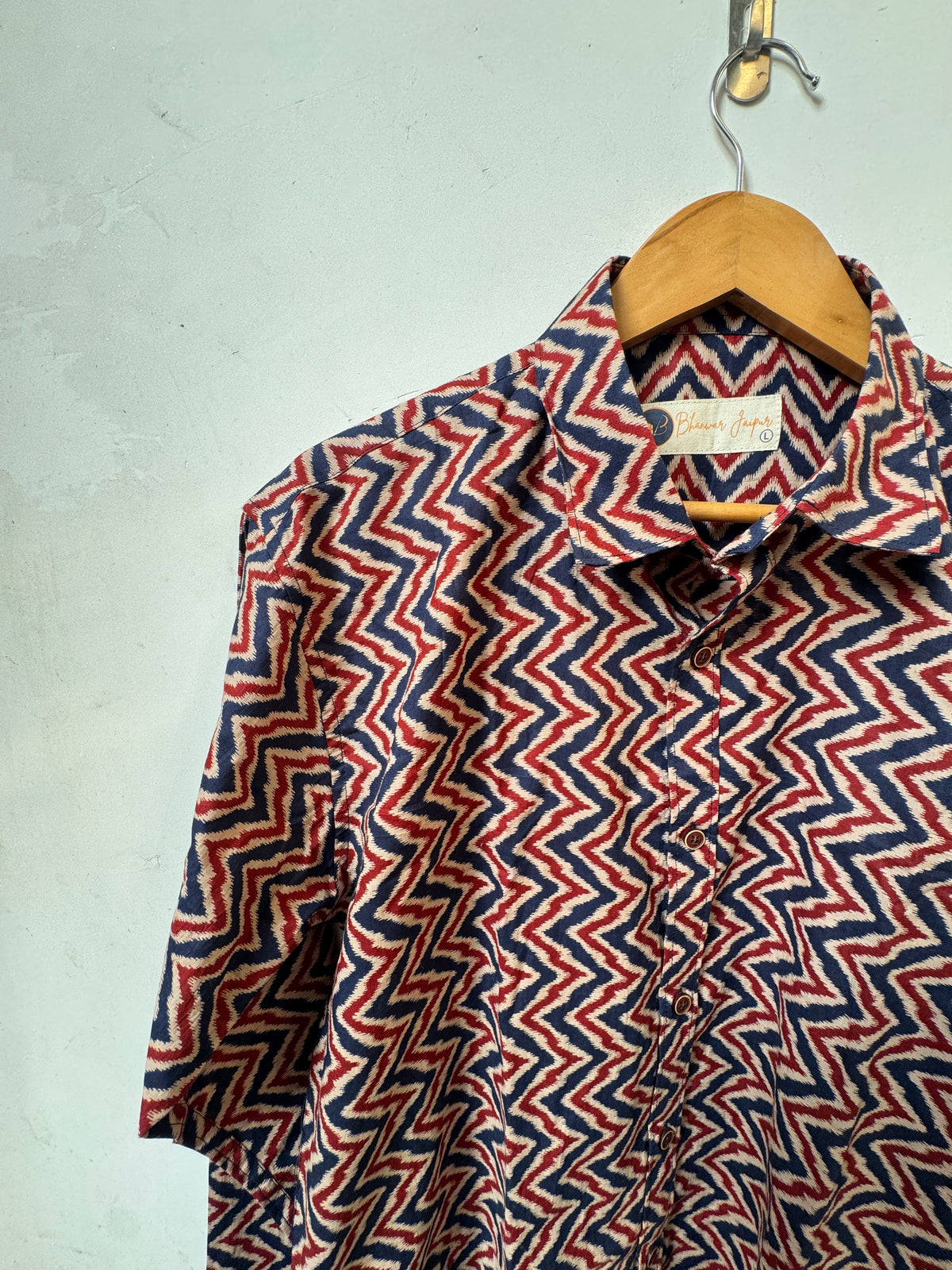 Monaco Wave Shirt | Sanganeri Premium Cotton Shirts