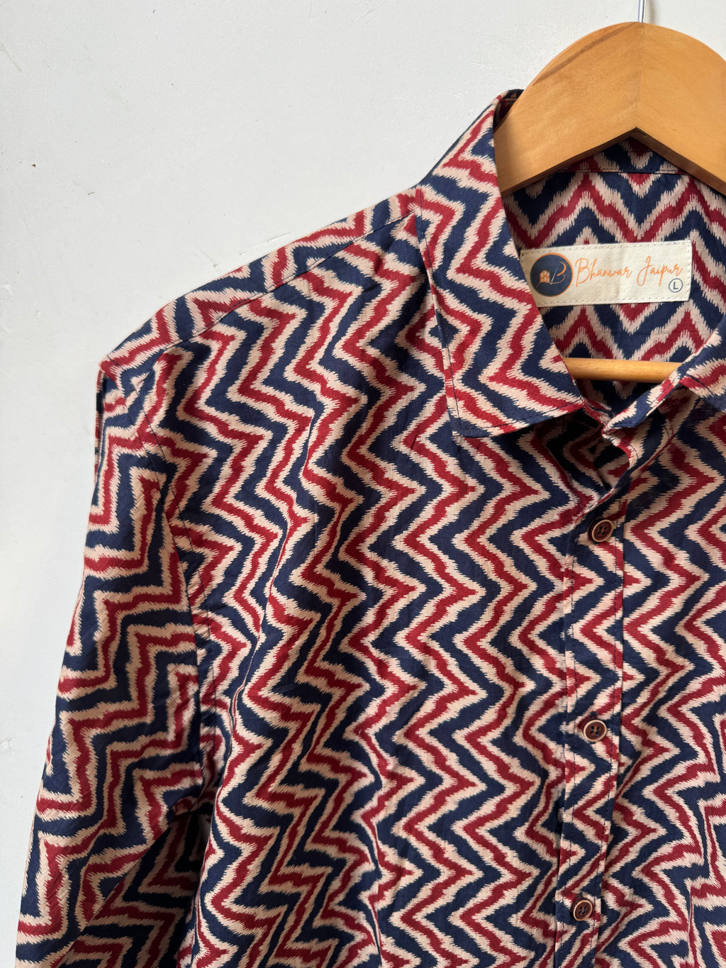 Monaco Wave Shirt | Sanganeri Premium Cotton Shirts