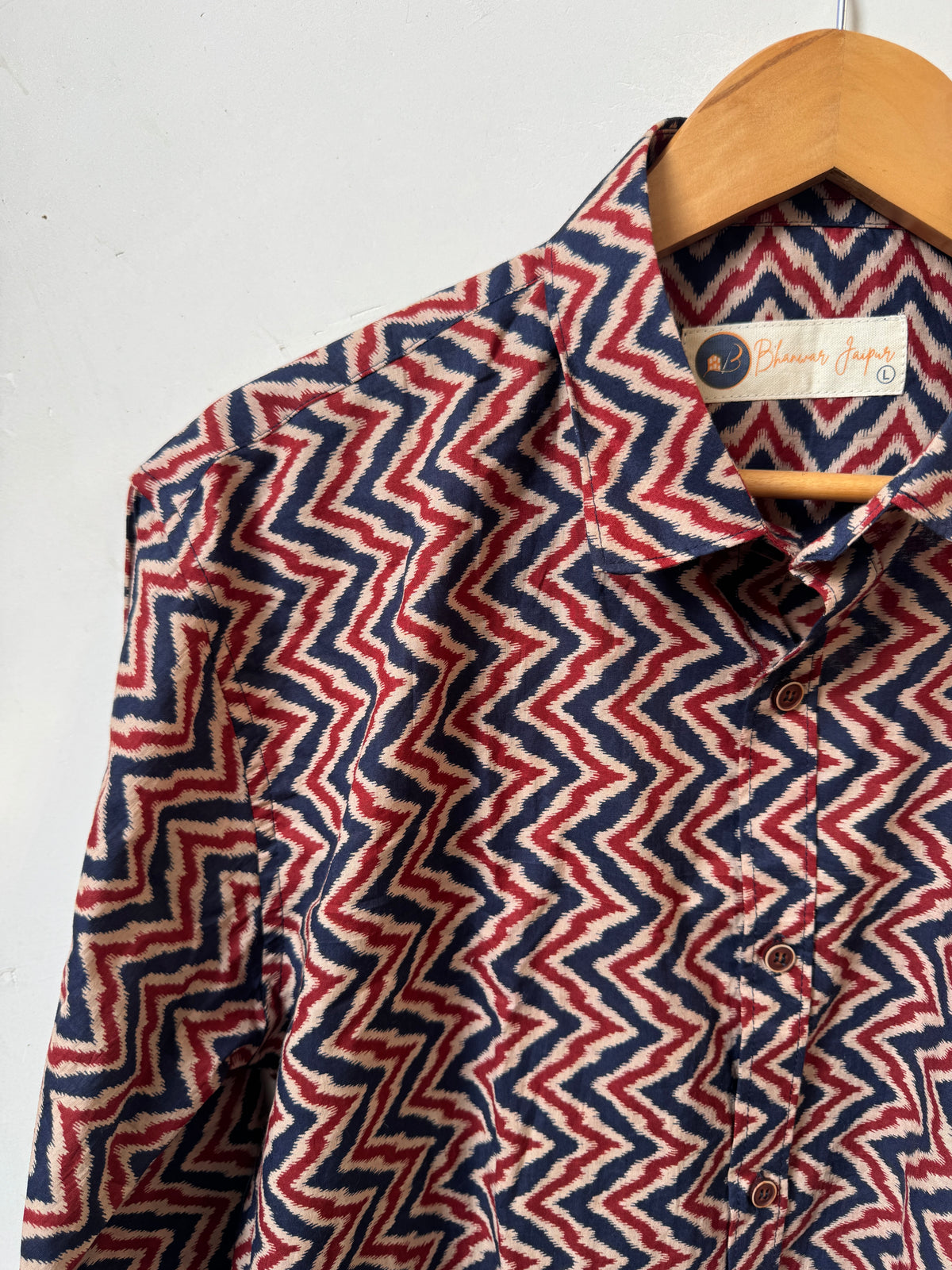 Monaco Wave Shirt | Sanganeri Premium Cotton Shirts