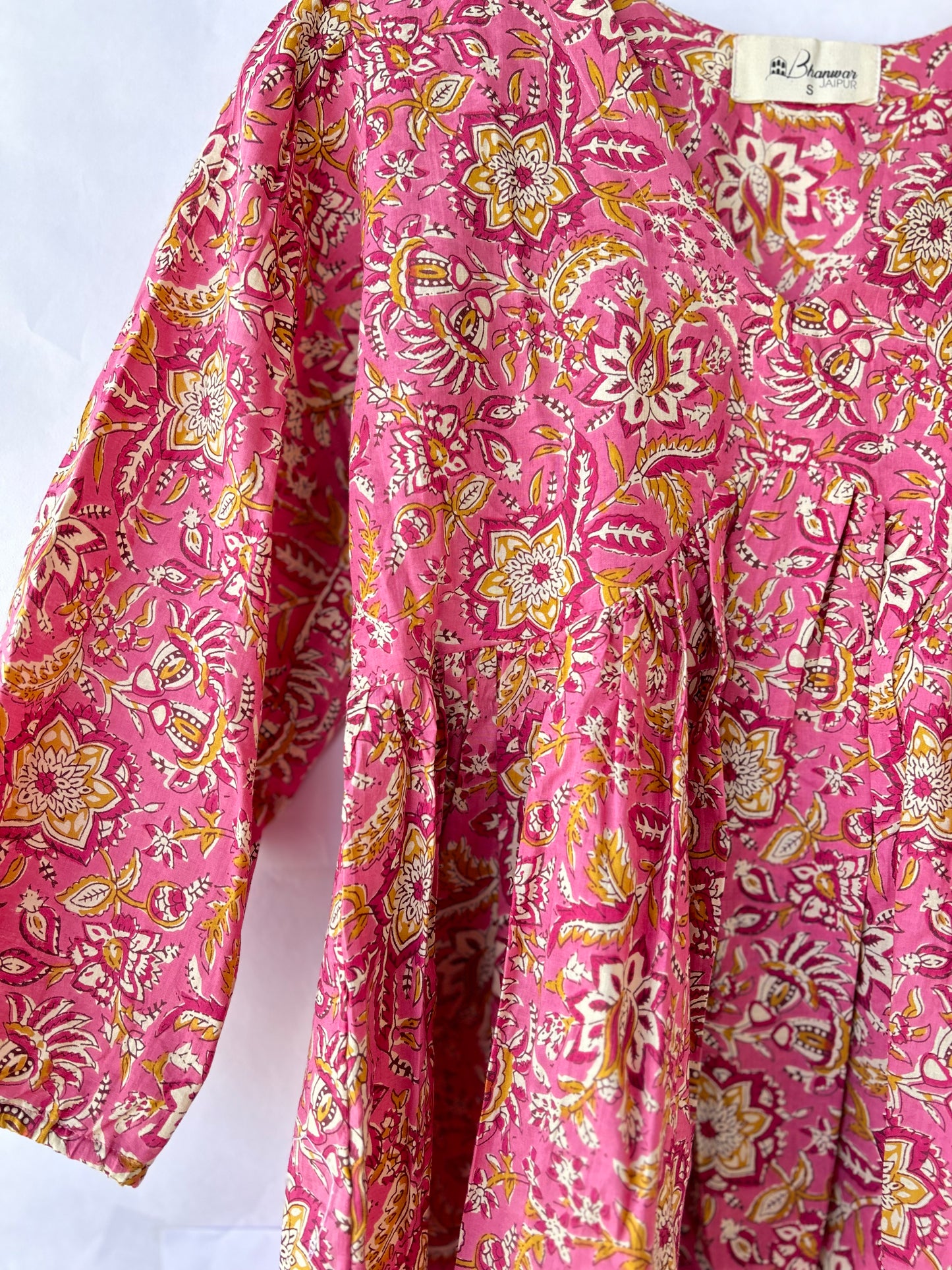 Fresh Pink | Jaal Print Cotton Top