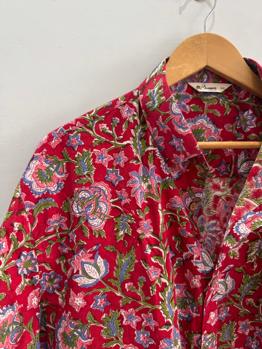 Camellias | Hand block Printed Shirt