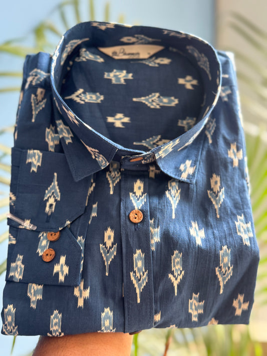 Ikkat Stories | Cotton Handblock Printed Shirt