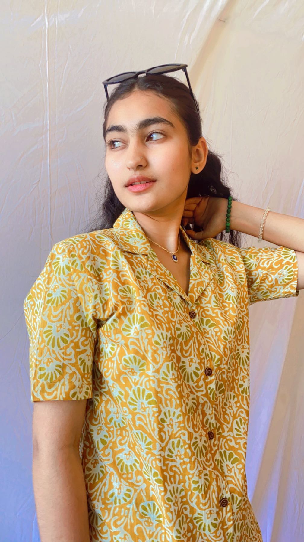 Yellow Jaal Printed Womens Shirt