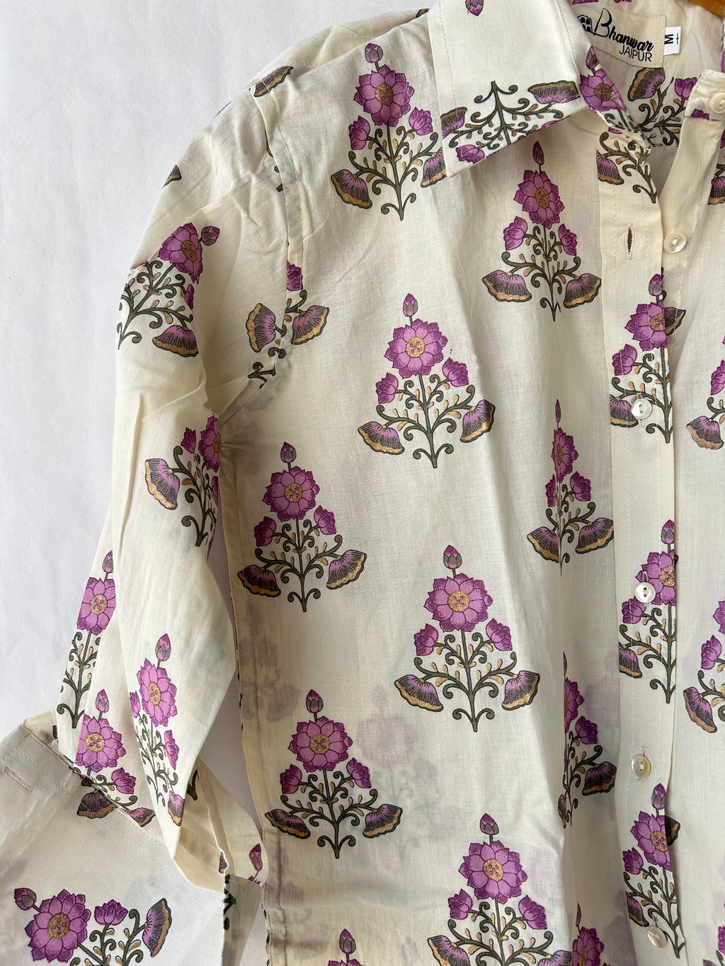 White Lavender | 3/4 Sleeves Tokyo Womens Cotton Shirt