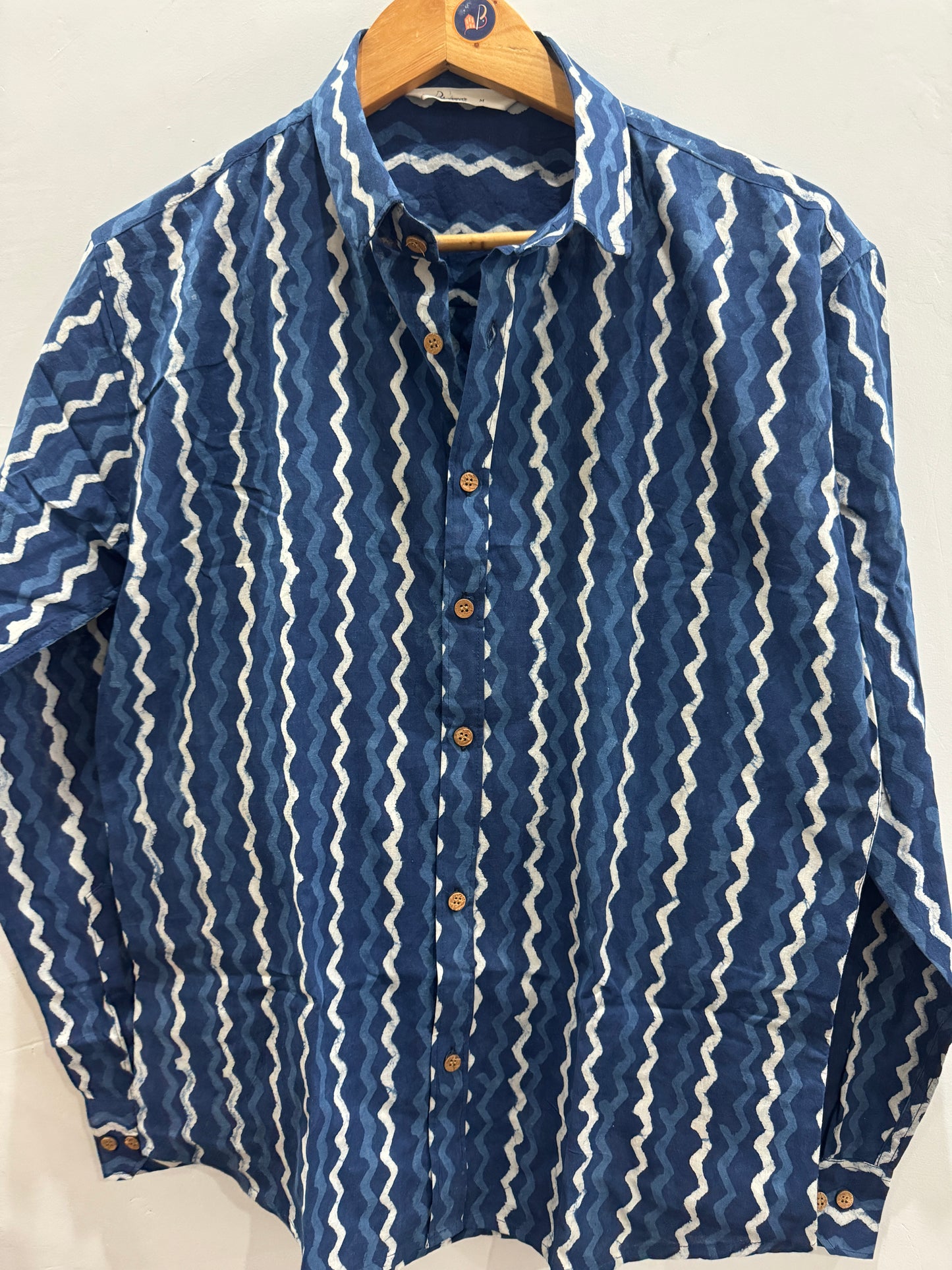 Indigo wave | Handblock Cotton Printed Shirts