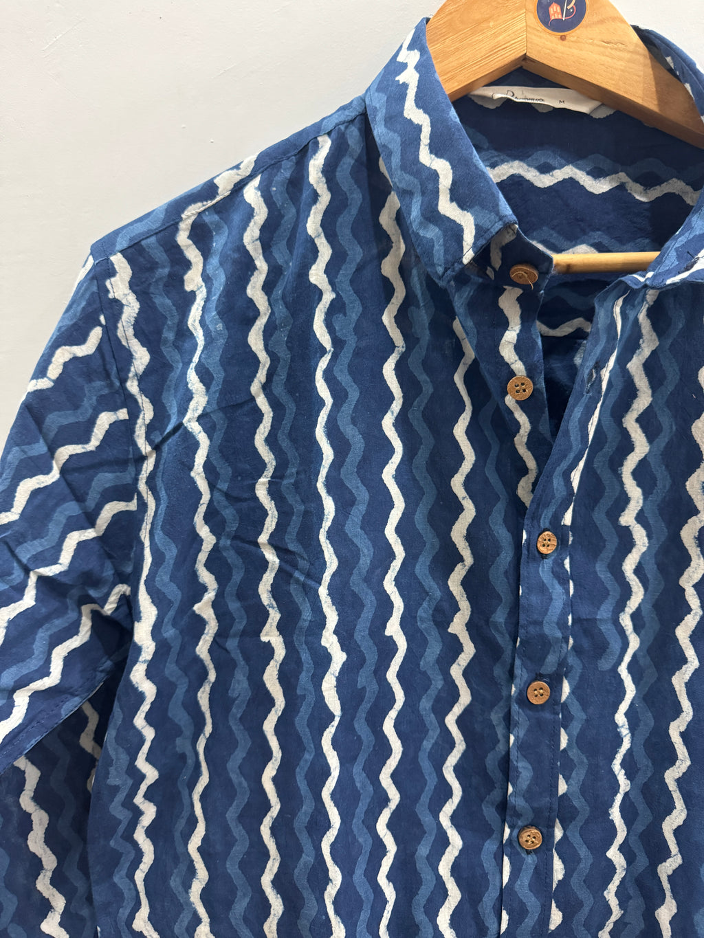 Indigo wave | Handblock Cotton Printed Shirts