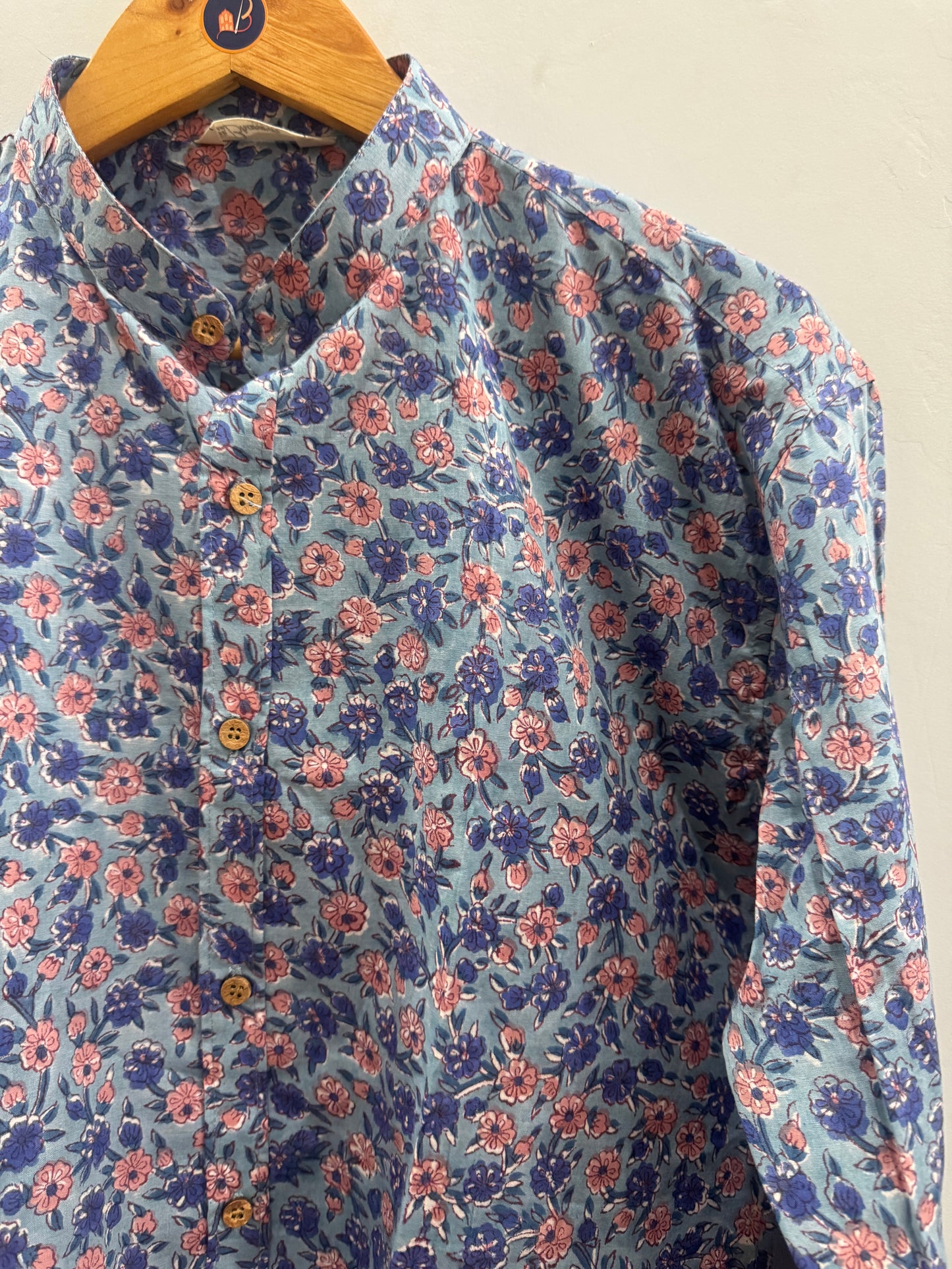Bagiya | Mandarin Collar | Handblock Cotton Printed Shirts