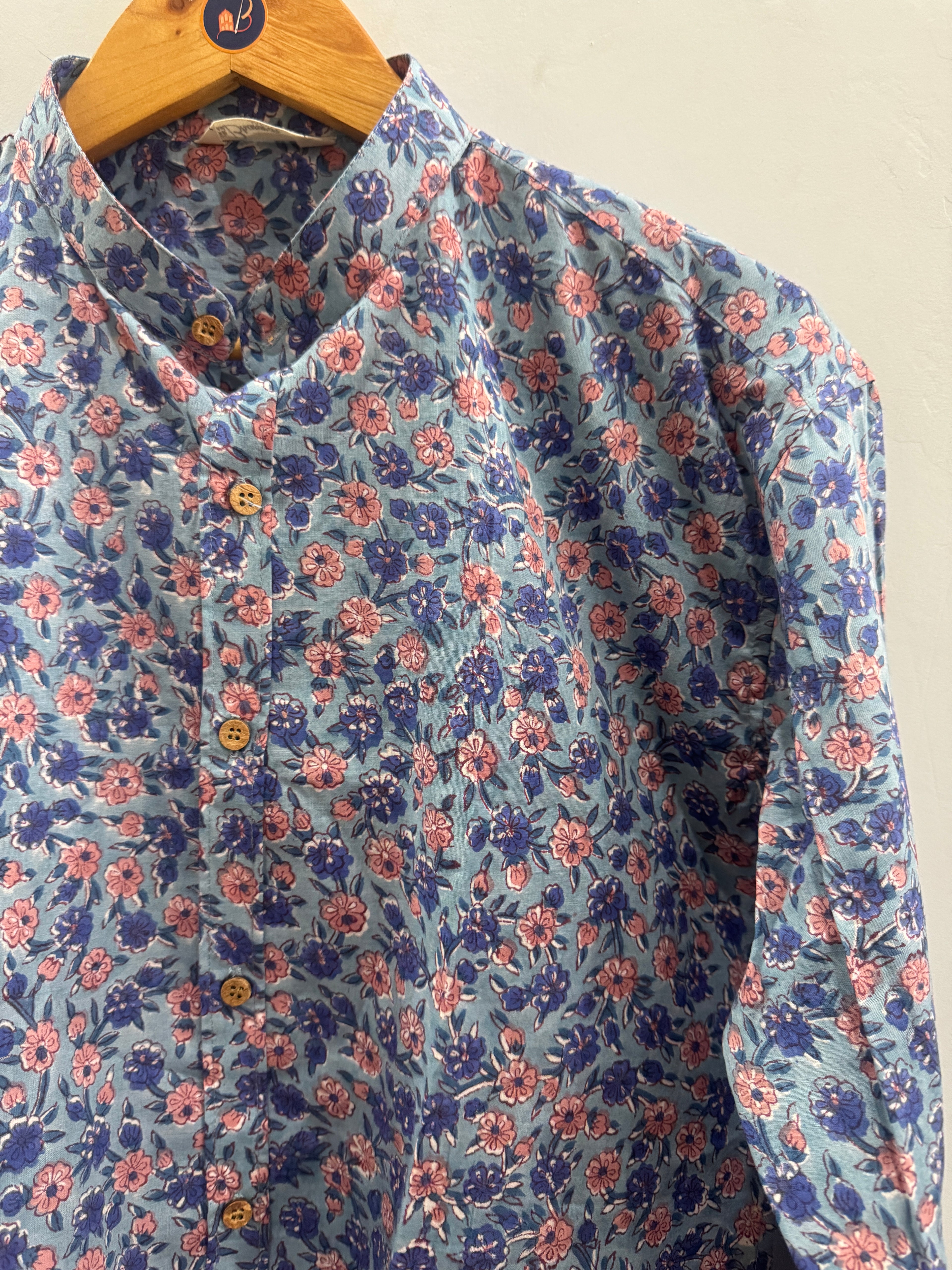 Bagiya | Mandarin Collar | Handblock Cotton Printed Shirts
