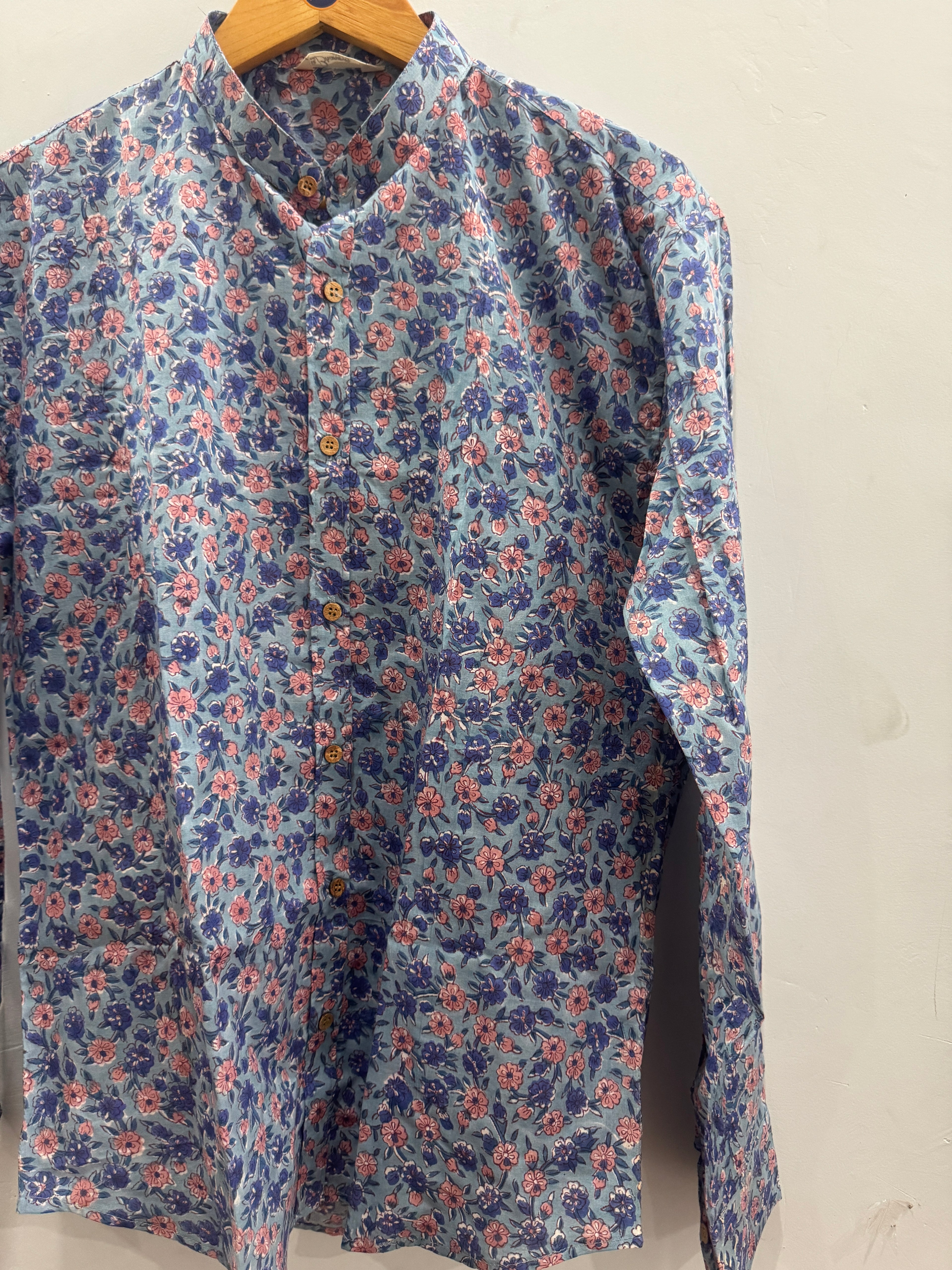 Bagiya | Mandarin Collar | Handblock Cotton Printed Shirts