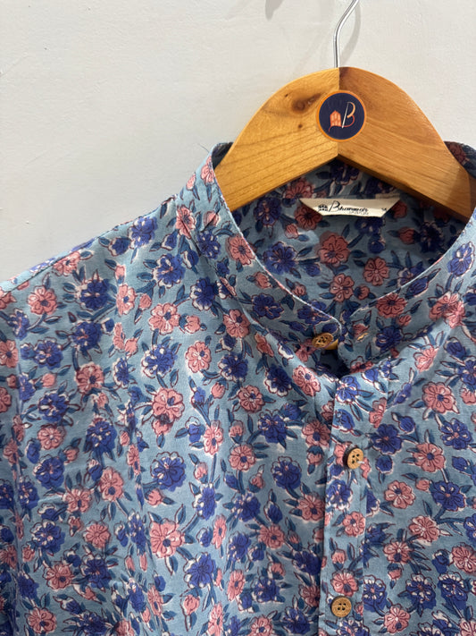 Bagiya | Mandarin Collar | Handblock Cotton Printed Shirts