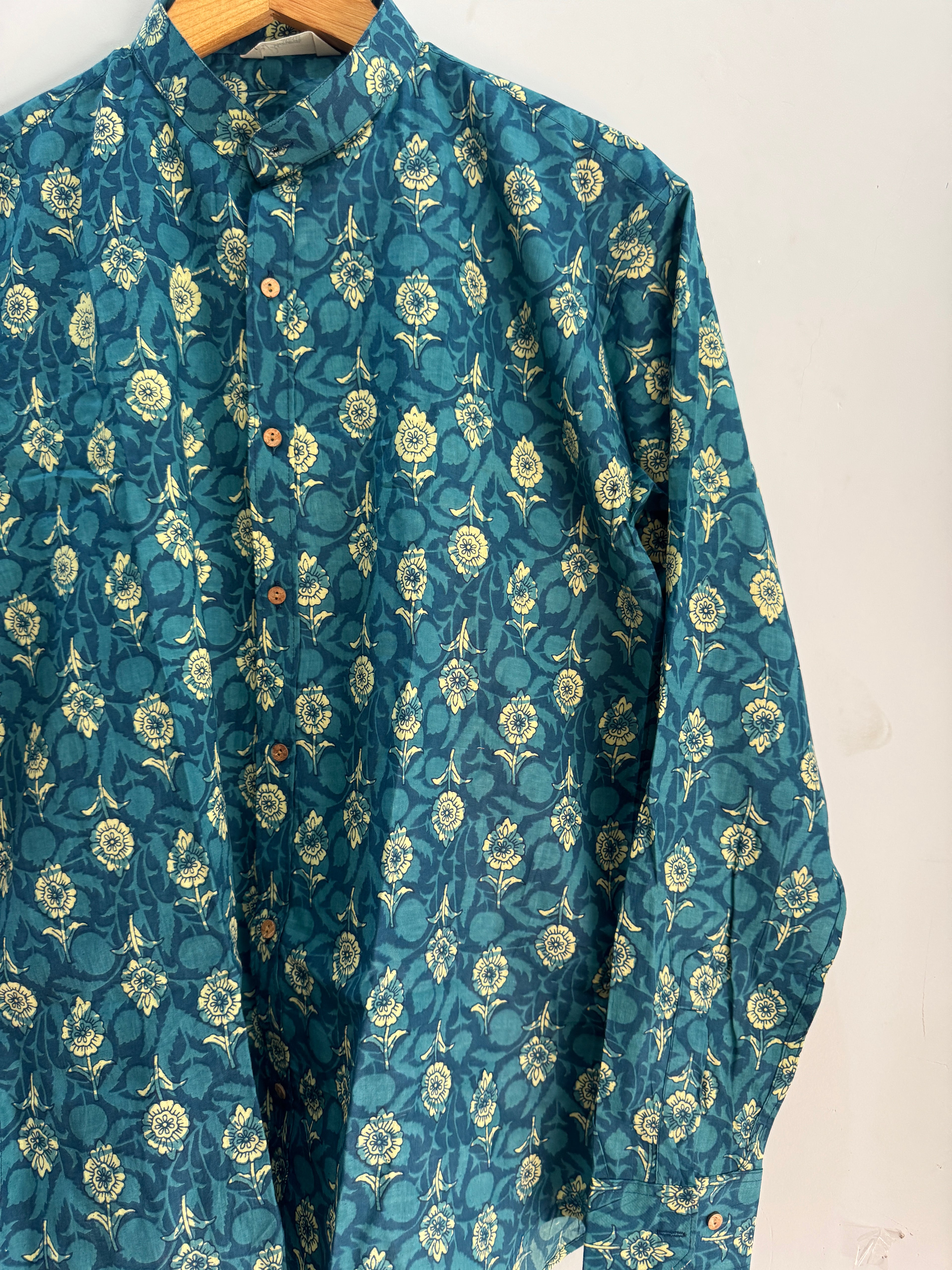 Veronica | Mandrian Collar | Handblock Cotton Printed Shirts