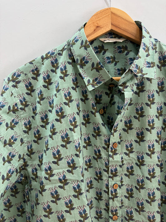 Pistachio | Handblock Cotton Shirts
