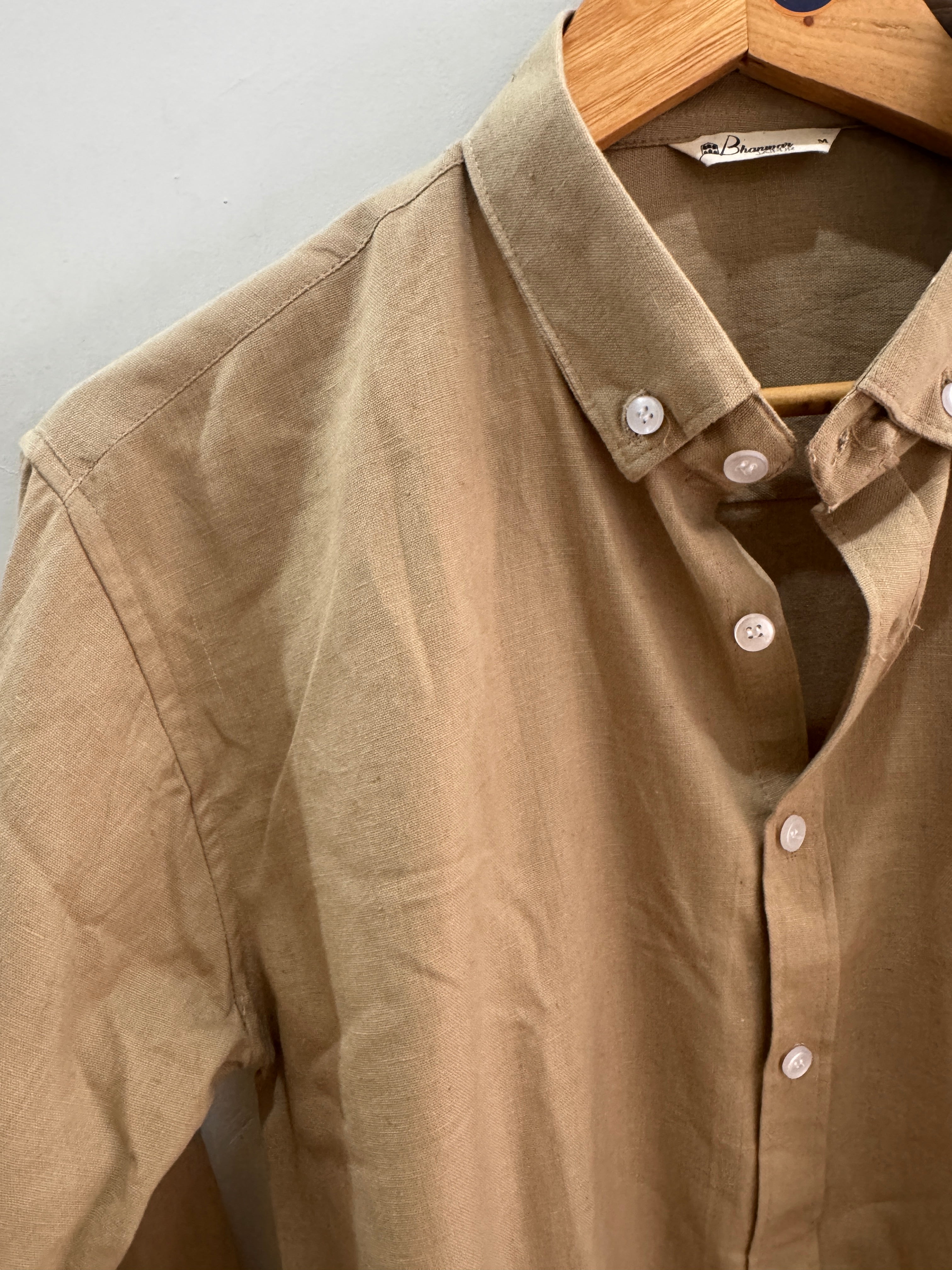 Cappuccino | Oxford Collar | Linen Blend Shirts