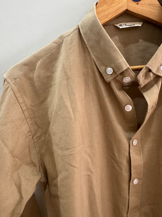 Cappuccino | Oxford Collar | Linen Blend Shirts