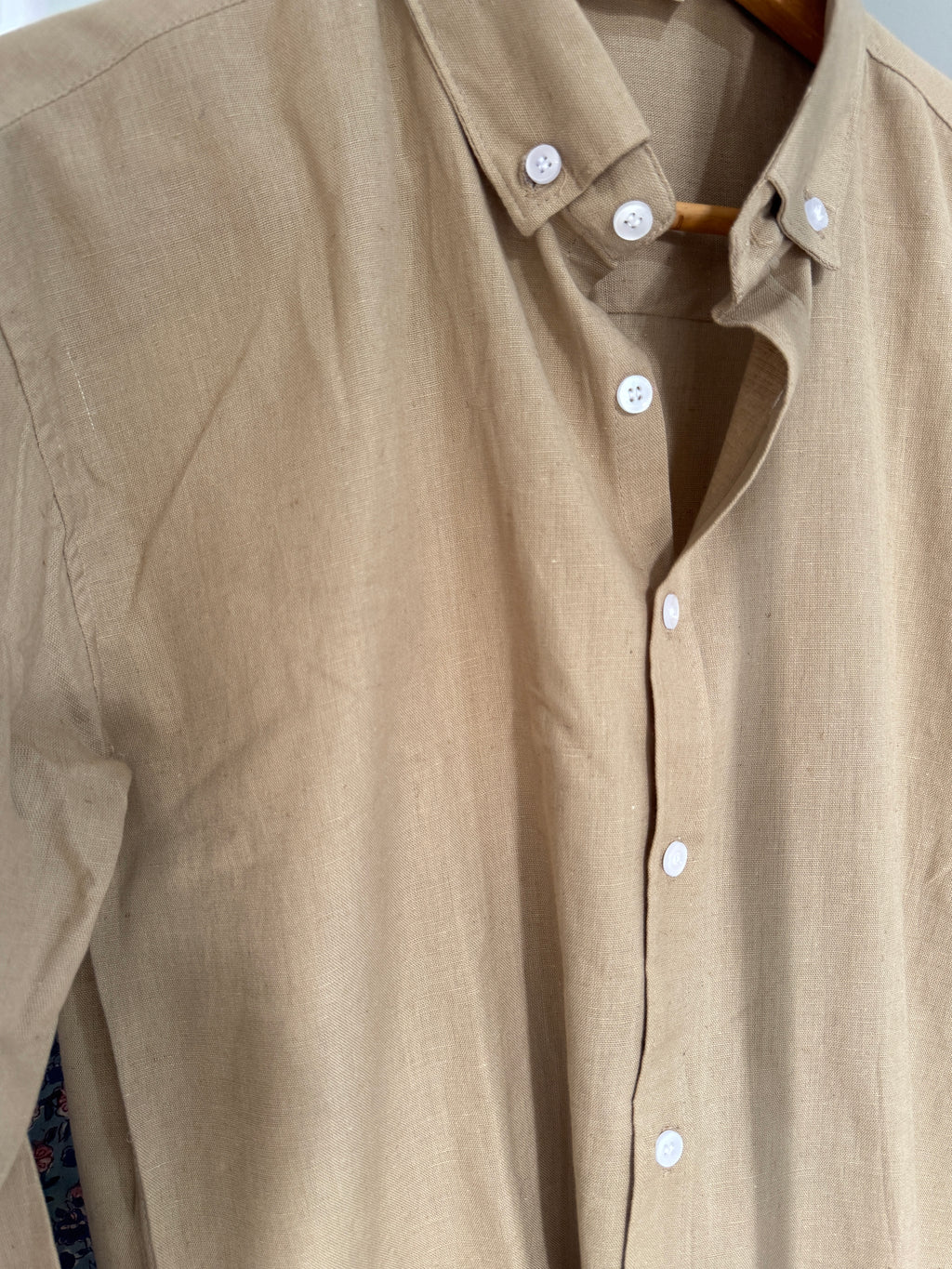 Cappuccino | Oxford Collar | Linen Blend Shirts