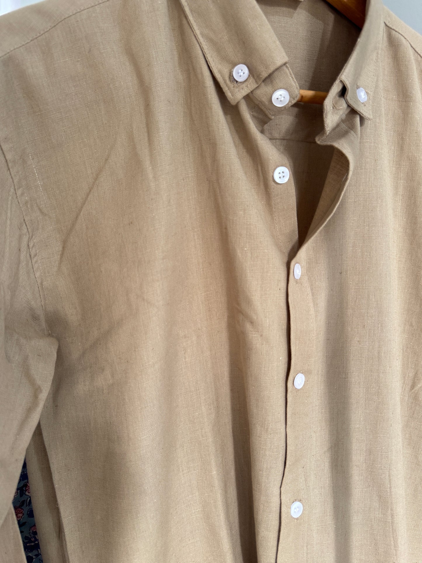 Cappuccino | Oxford Collar | Linen Blend Shirts