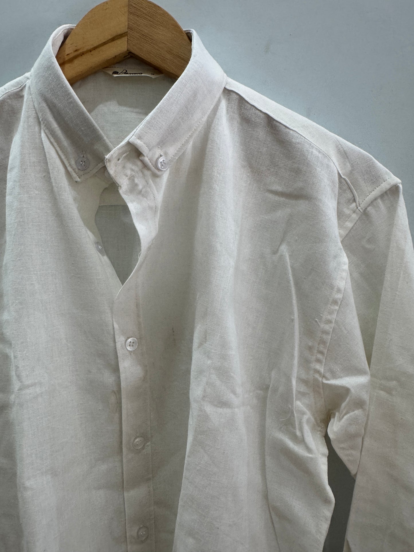 Seashell White | Oxford Collar | Linen Blend Shirts