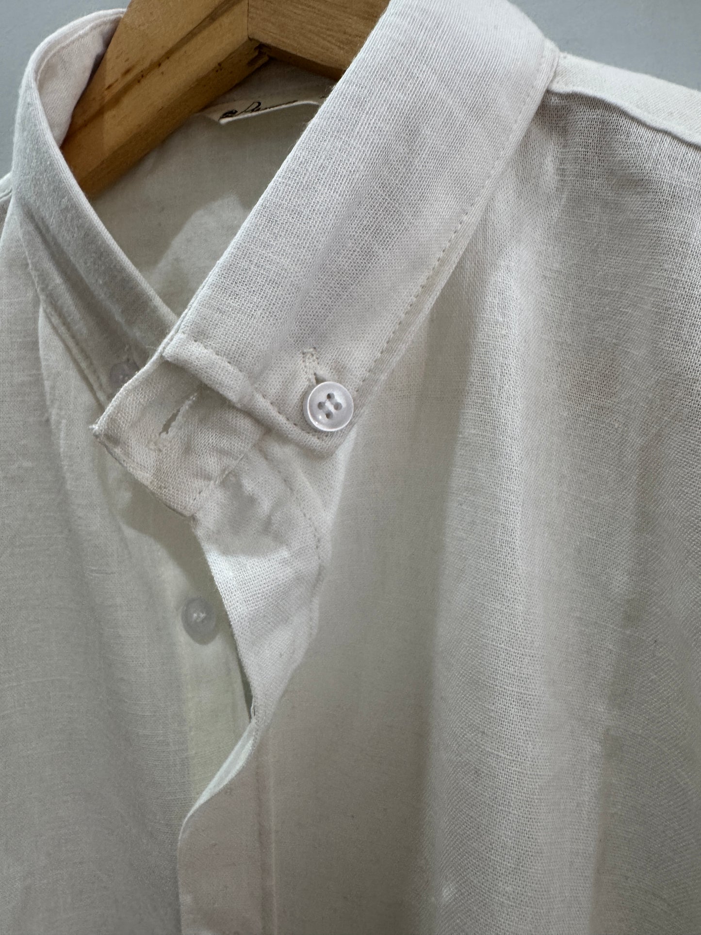 Seashell White | Oxford Collar | Linen Blend Shirts