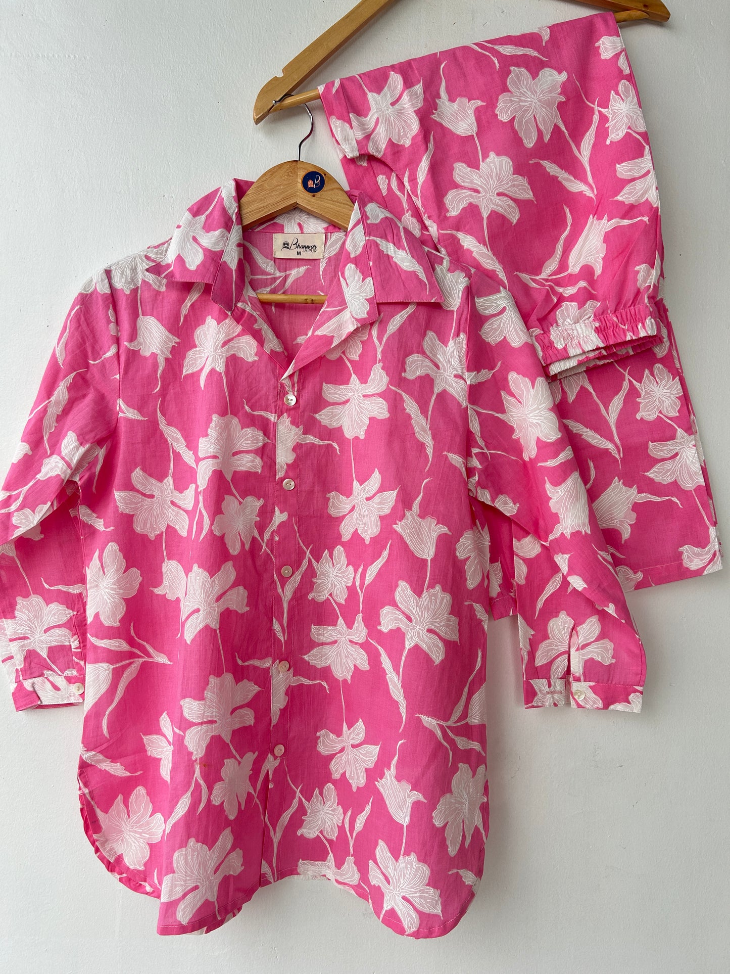 Pink Bloom Womens Cotton Cord Set