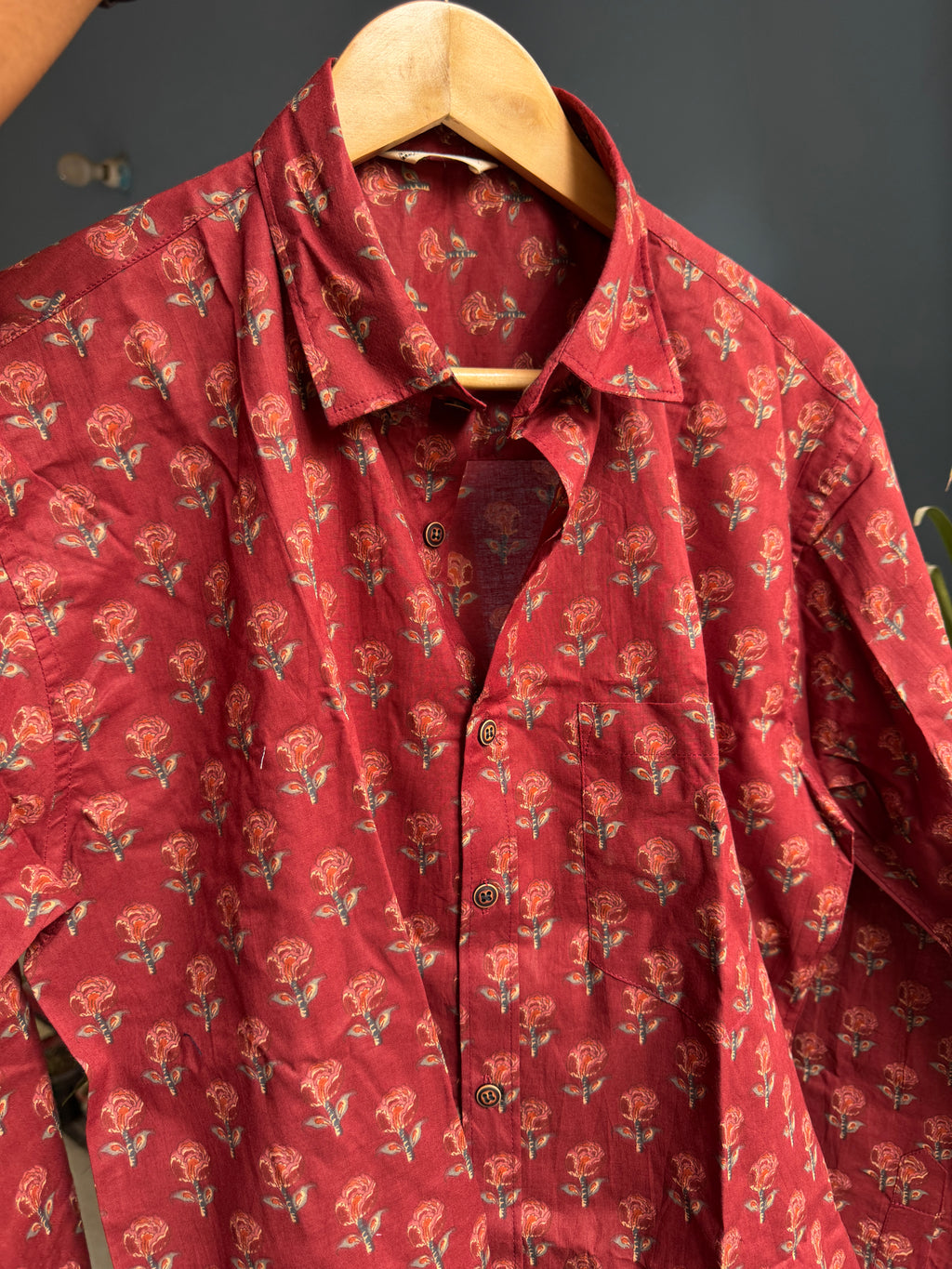 Rust Deep Celosia | Pure Cotton Men's Shirts