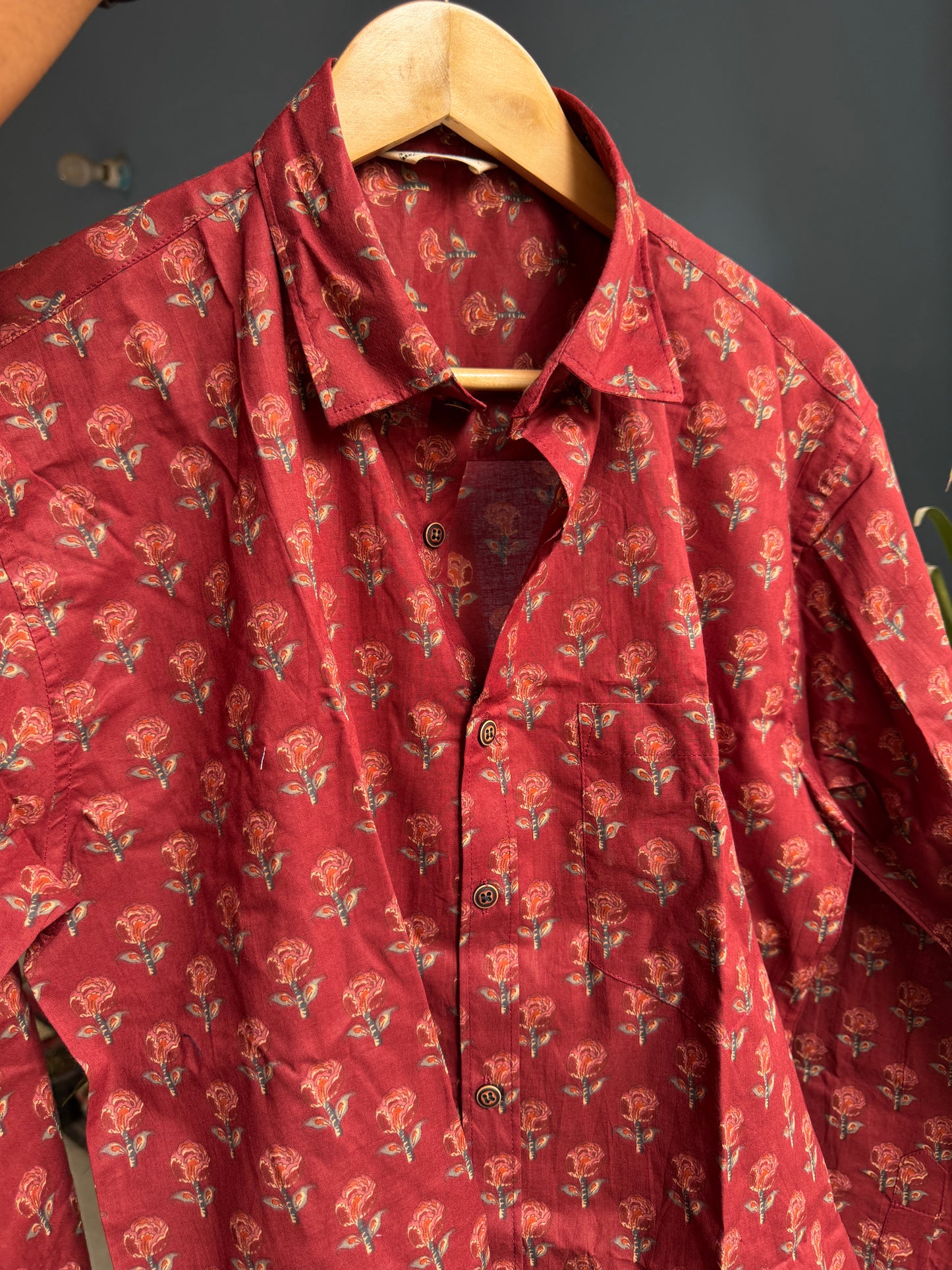 Rust Deep Celosia | Pure Cotton Men's Shirts