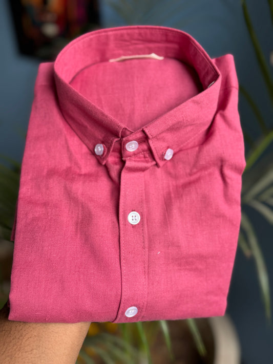 Wood Pink | Finest Pure Linen Men's Shirts