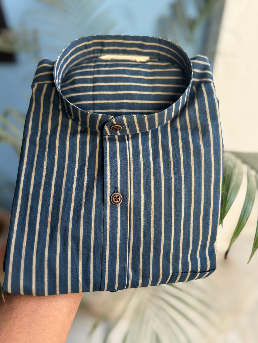 Fine Stripes | Mandarin Collar | Pure Cotton Shirts