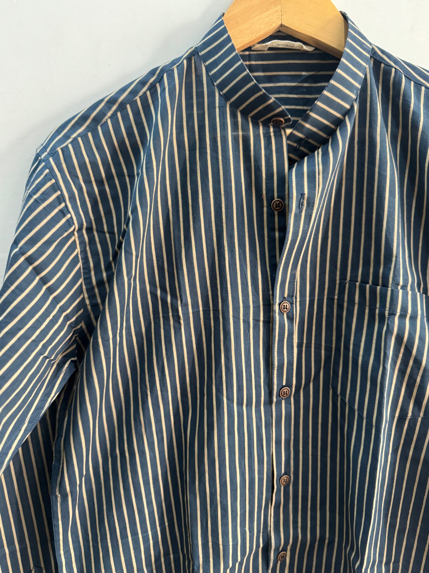 Fine Stripes | Mandarin Collar | Pure Cotton Shirts