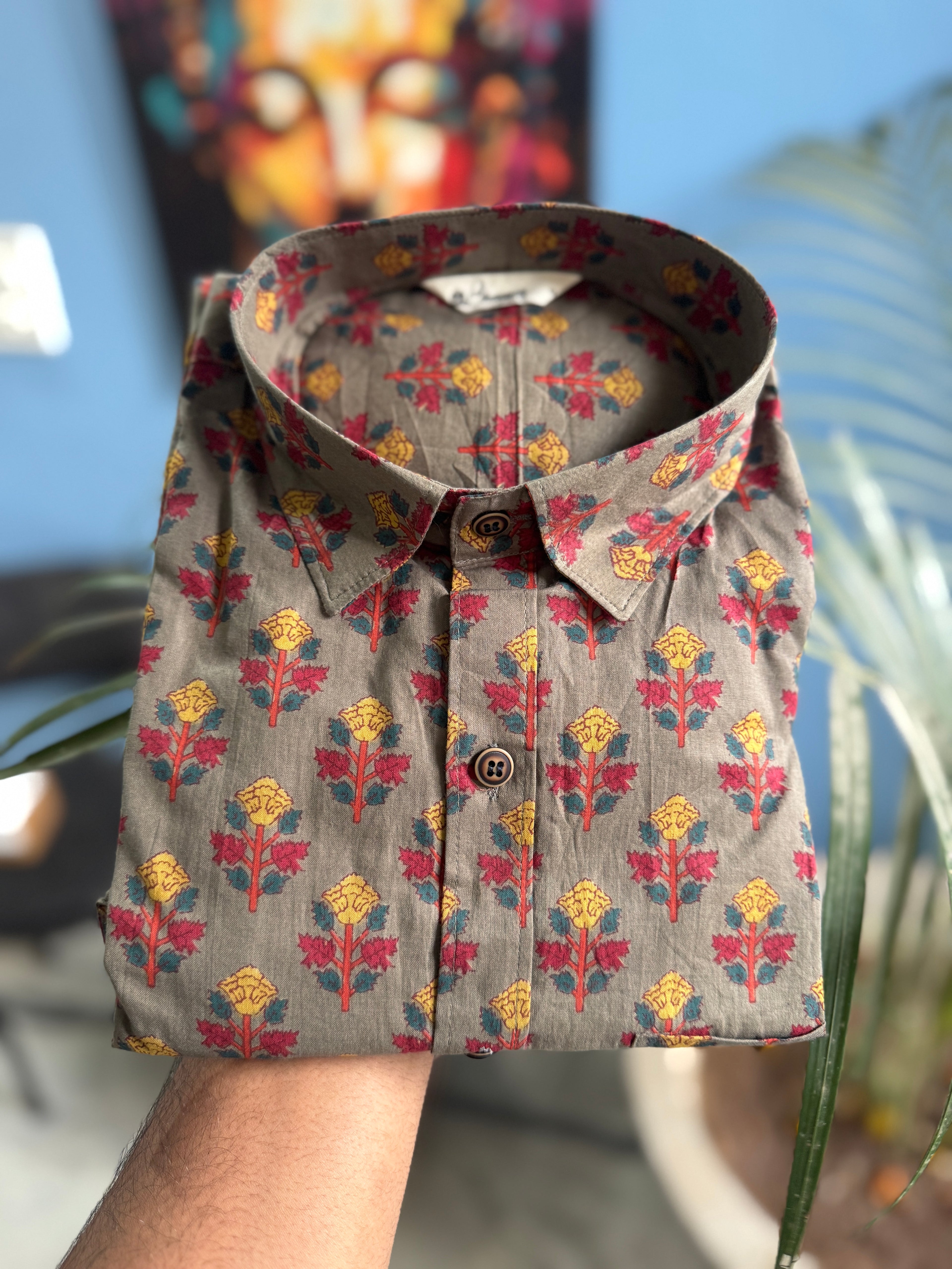 Jaipuri Buta | Fine Hand block Half Sleeves Printed Shirts