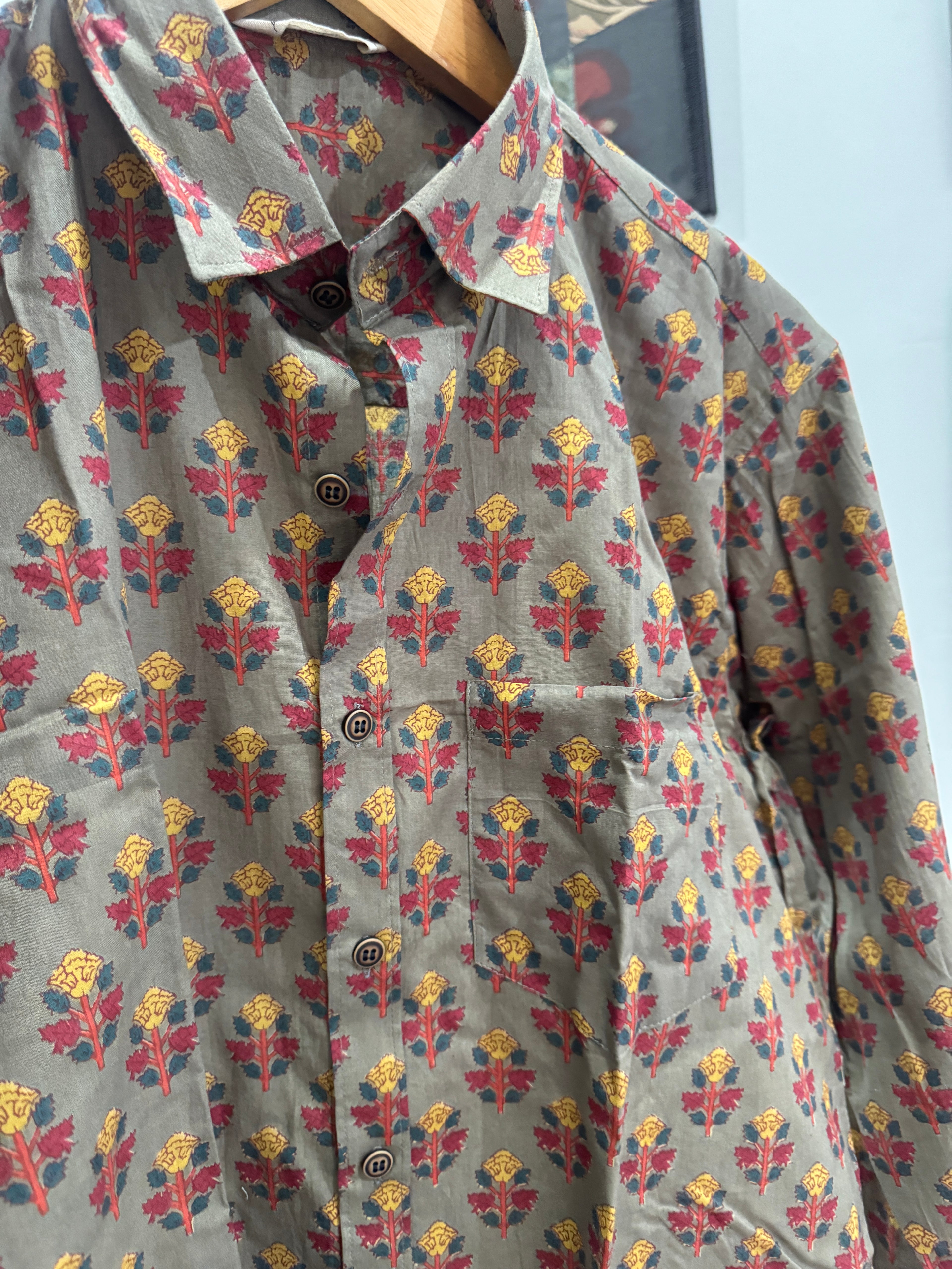Jaipuri Buta | Fine Hand block Half Sleeves Printed Shirts