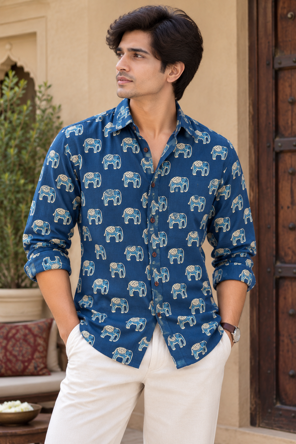 Indigo Maharaja Premium Shirt | Pure Cotton Printed Shirts
